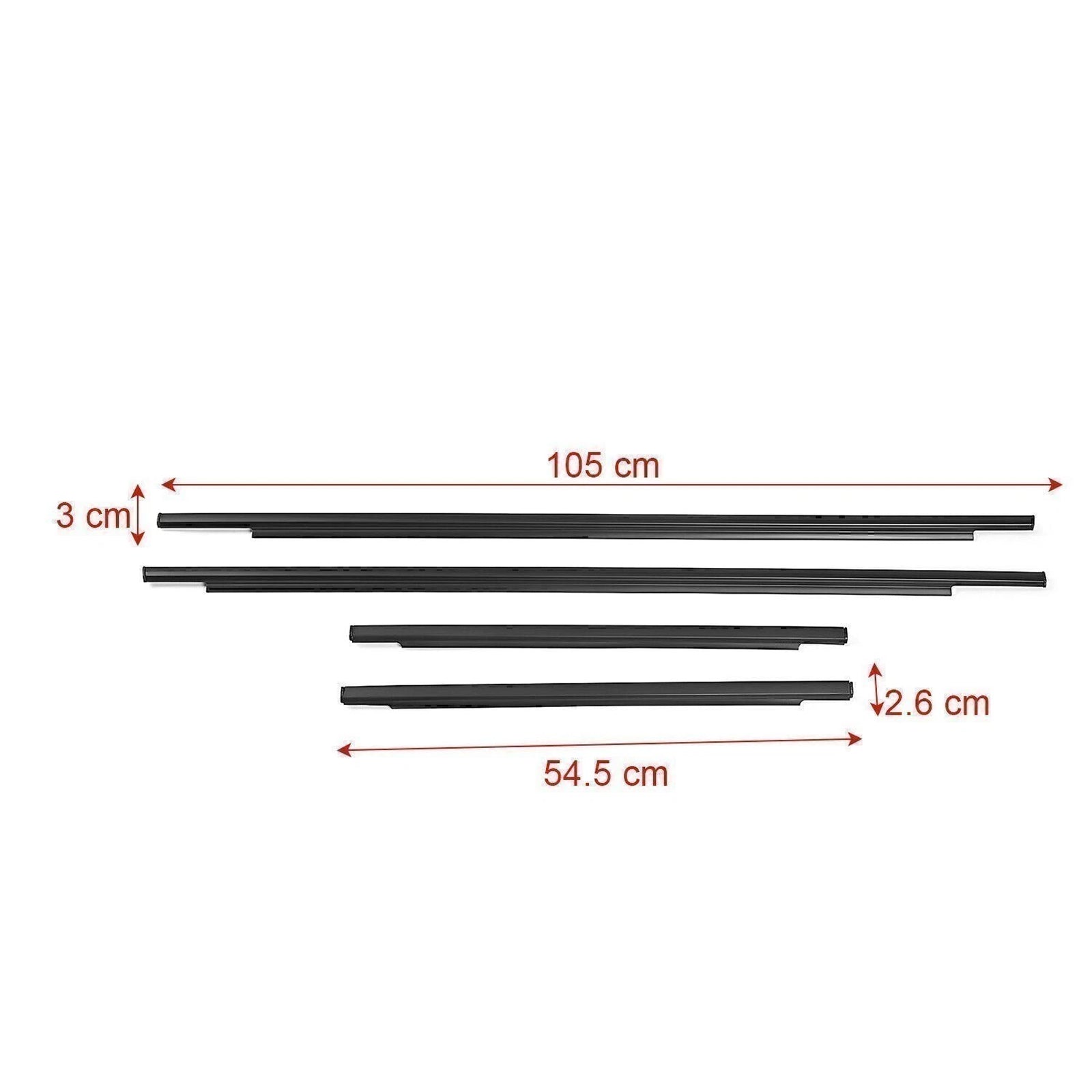 Joint d'étanchéité de moulure de fenêtre (4 pièces) pour Toyota FJ Cruiser (2007-2014).