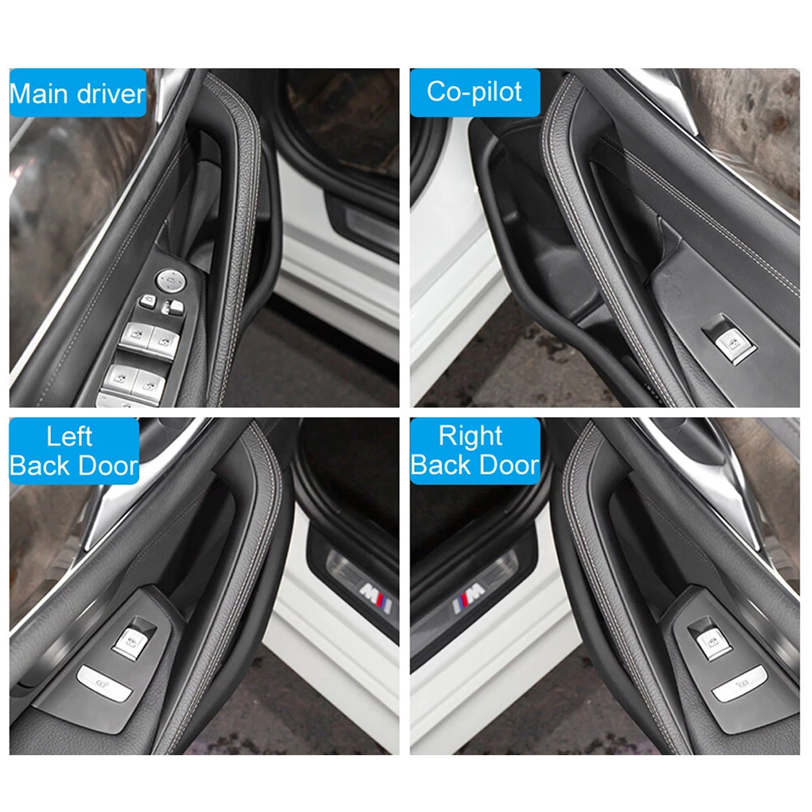 Garniture de panneau intérieur de poignée de porte pour BMW Série 5 G30 G31 G38 2017-2023