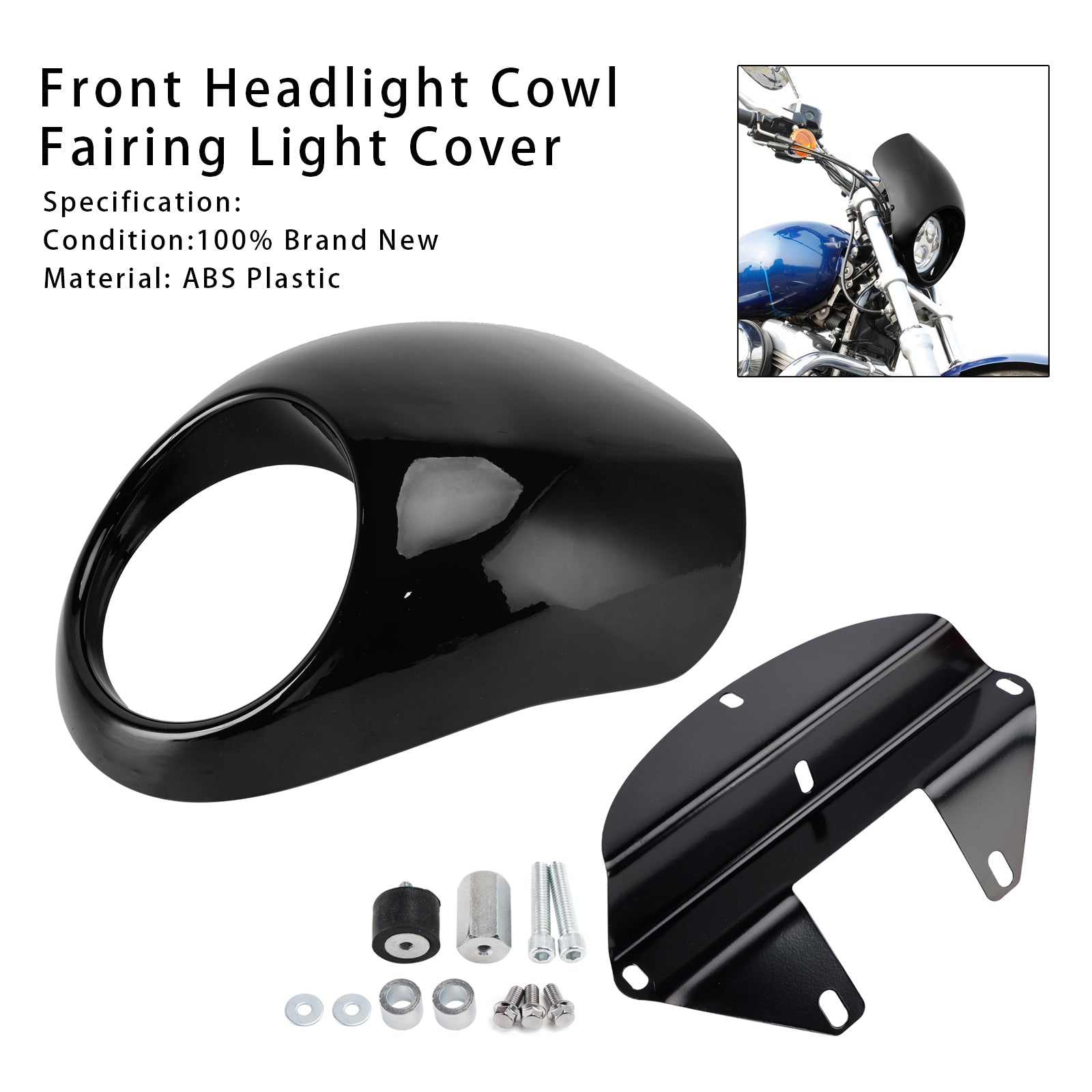 Cache de phare pour Sportster Dyna XL 883 1200 FX (à partir de 1973)