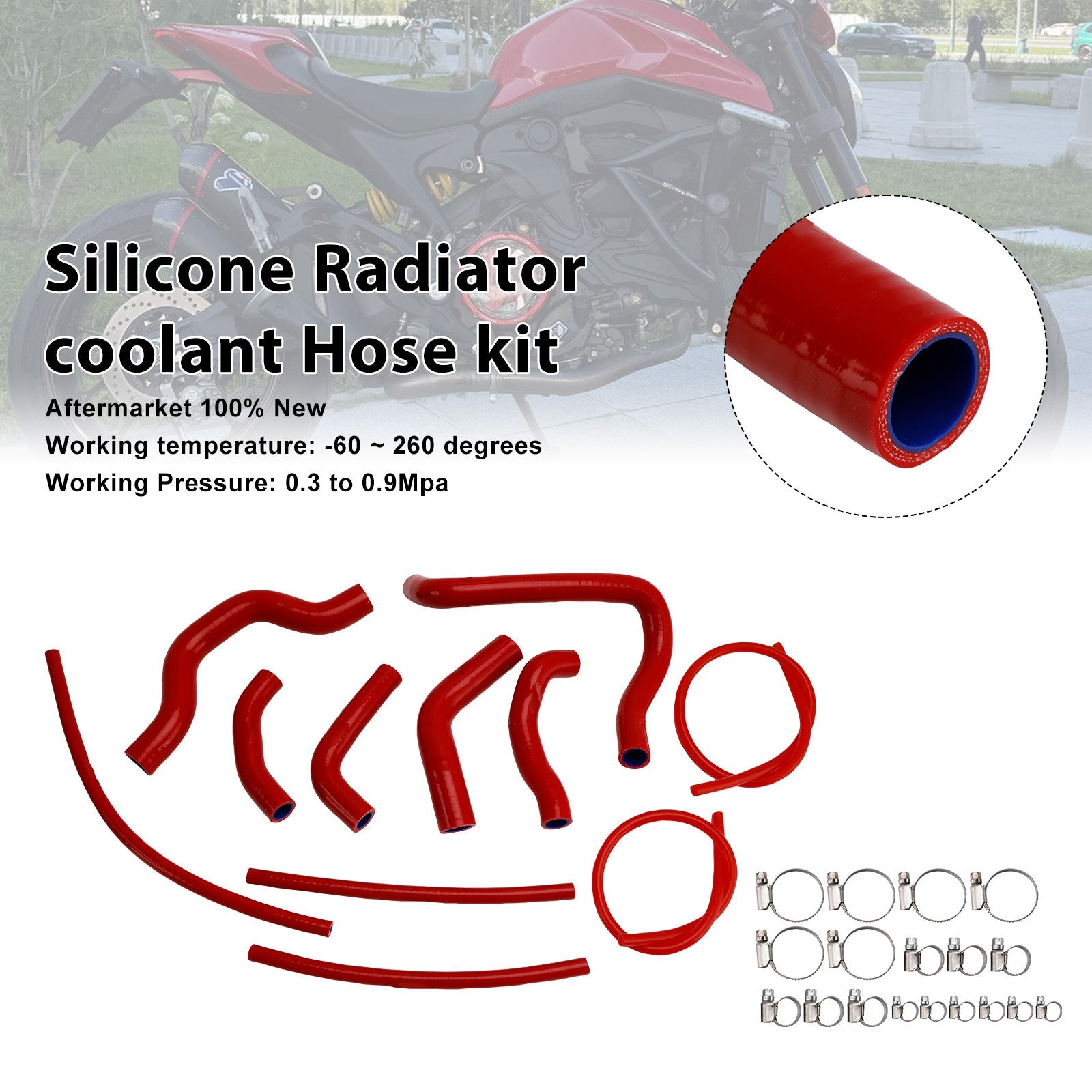 Durite de refroidissement en silicone pour radiateur Ducati Monster 937 (2021-2025)