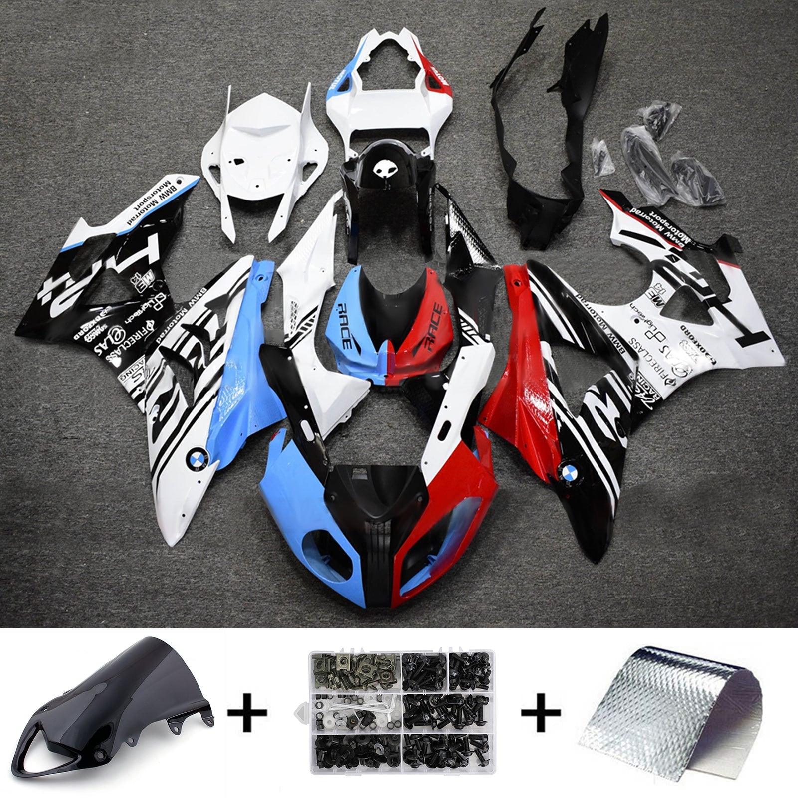 Kit de carénage d'injection pour BMW S1000RR 2009-2014 Carrosserie Plastique ABS