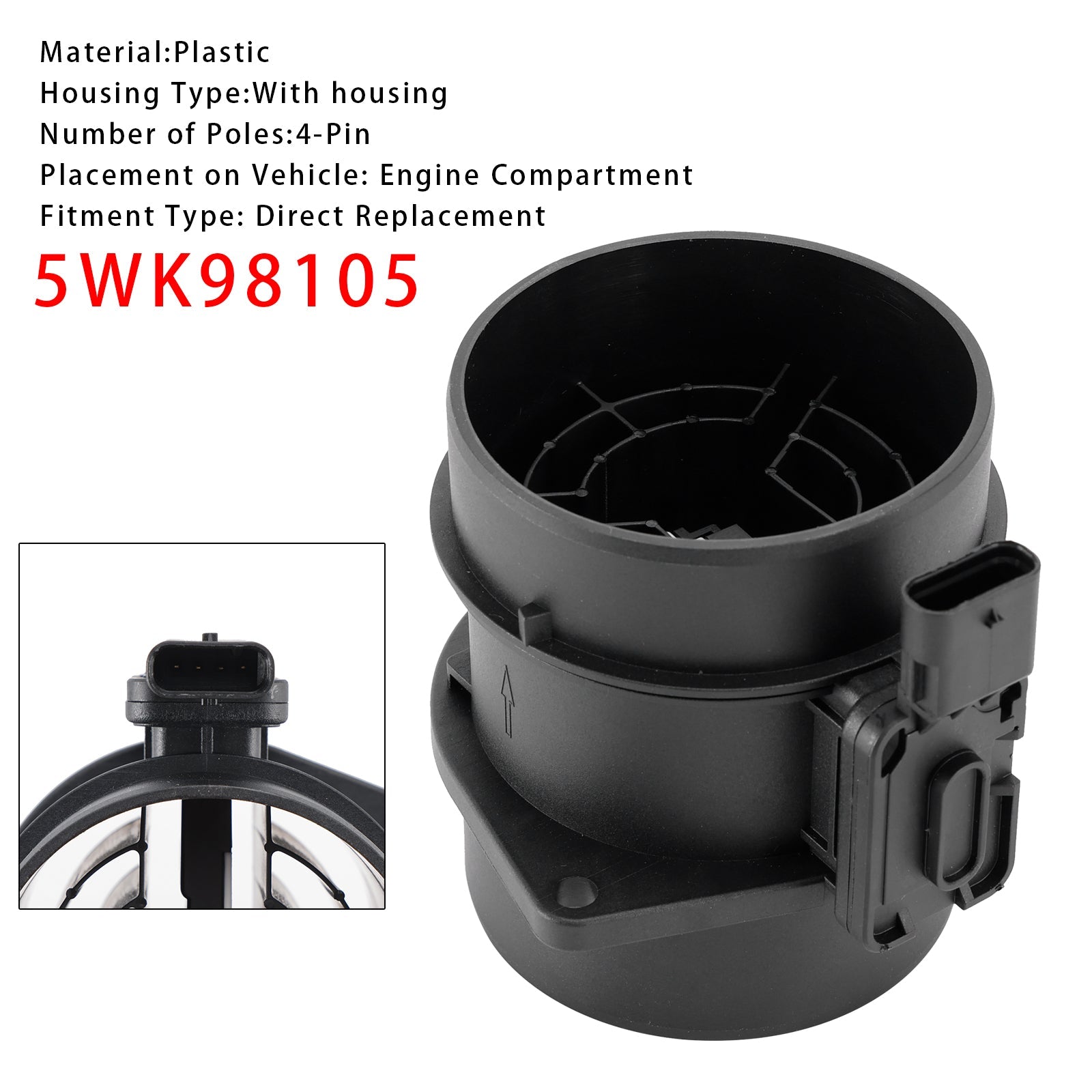 Sensor del medidor de flujo d&#39;masa de aire para Mercedes W205  W176 GLC X253 CDI 5WK98105