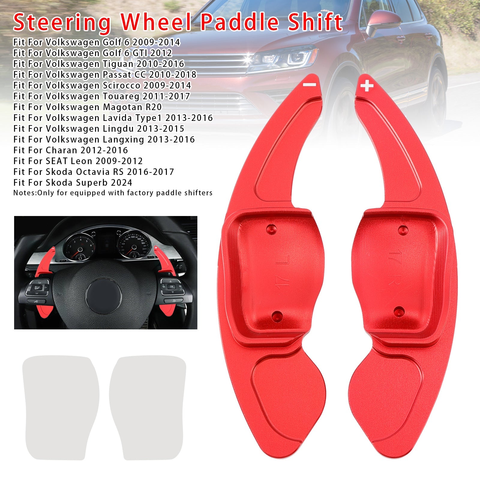 Verlenging van snelheidsverandering pallets achter het wiel voor stoel VW Scirocco