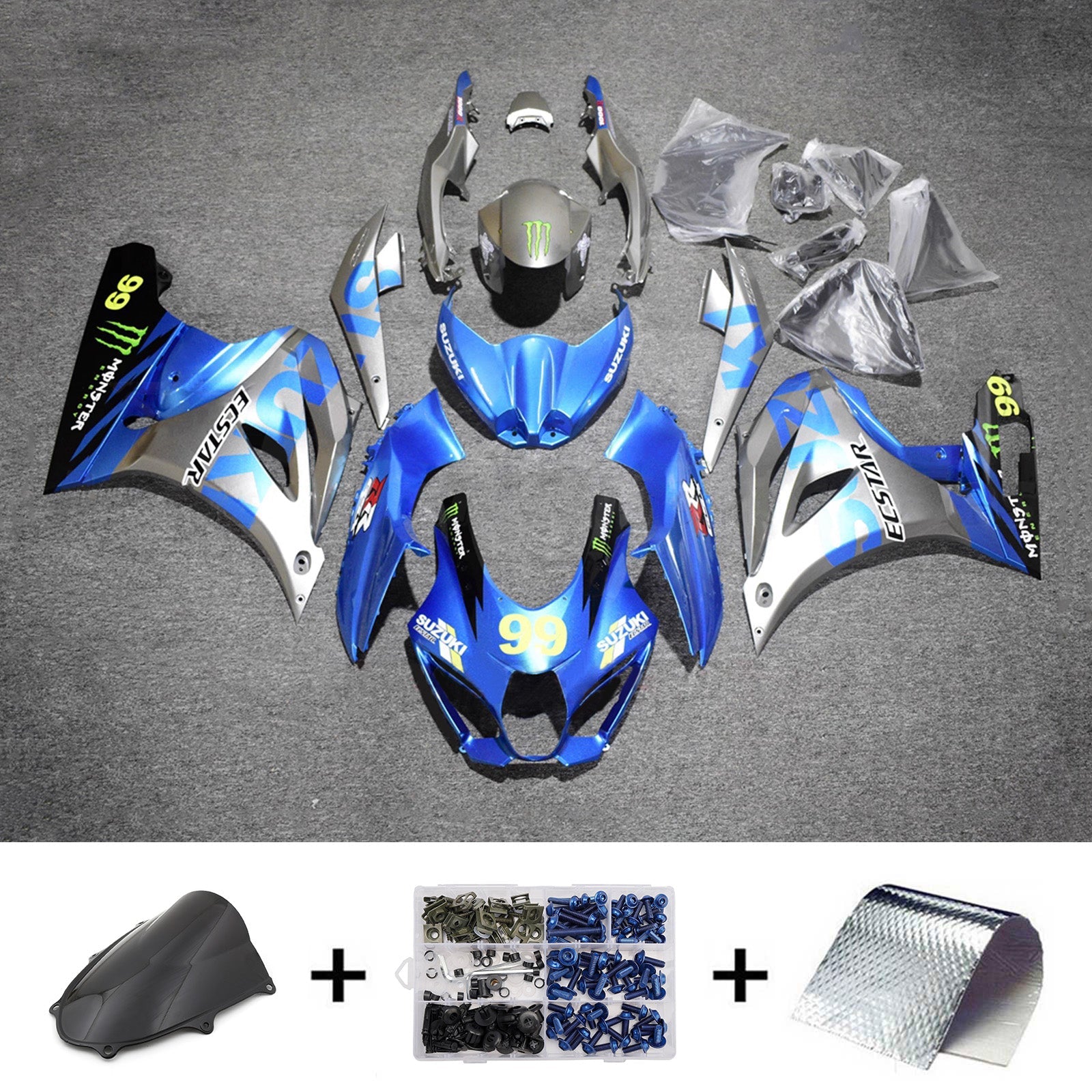 Kit de carénage injecté en plastique ABS pour Suzuki GSXR1000 2017-2025 K17
