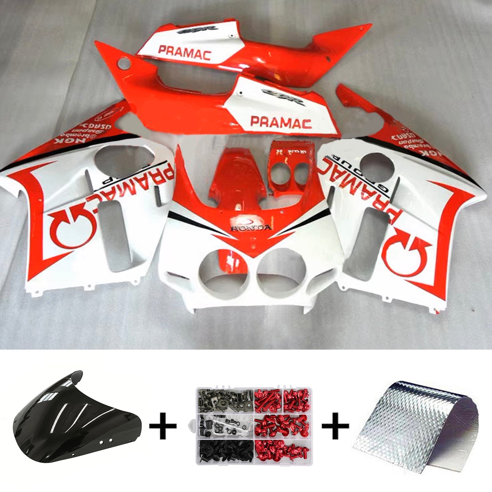 Amotopart Honda CBR400RR NC23 1987-1989 Kit de carenado de carrocería de plástico ABS