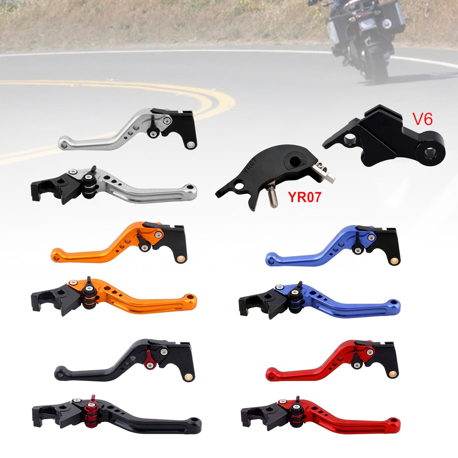 Nouveau levier de frein et d'embrayage court compatible avec YAMAHA XSR900 XSR900GP MT-09 MT-09SP 24-25
