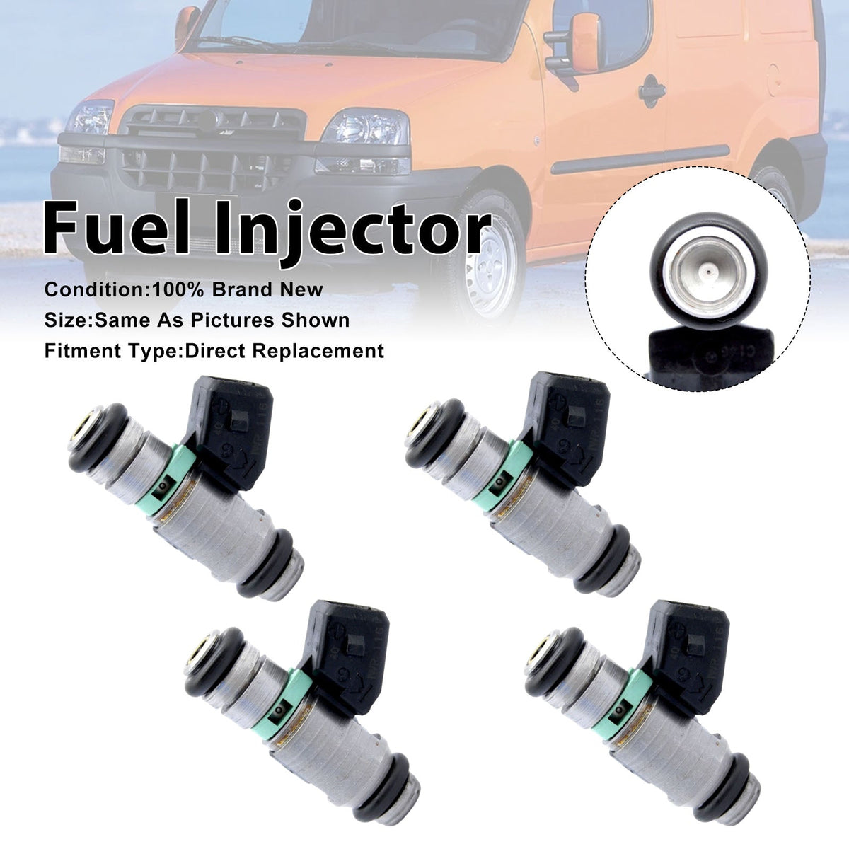 Injecteur de carburant pour Fiat Doblo 2001 – 2010 Seicento 1999-2010 iwp116, 4 pièces