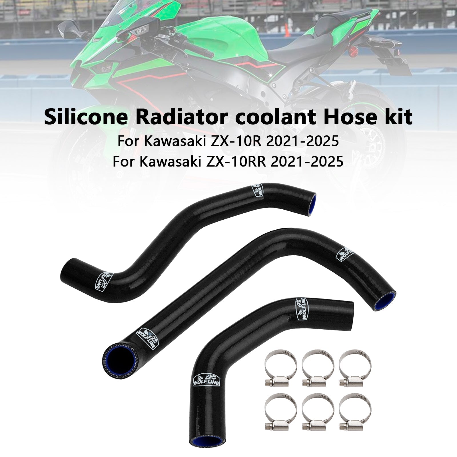 Durite de refroidissement en silicone pour radiateur Kawasaki ZX10R ZX-10RR (2021-2025)