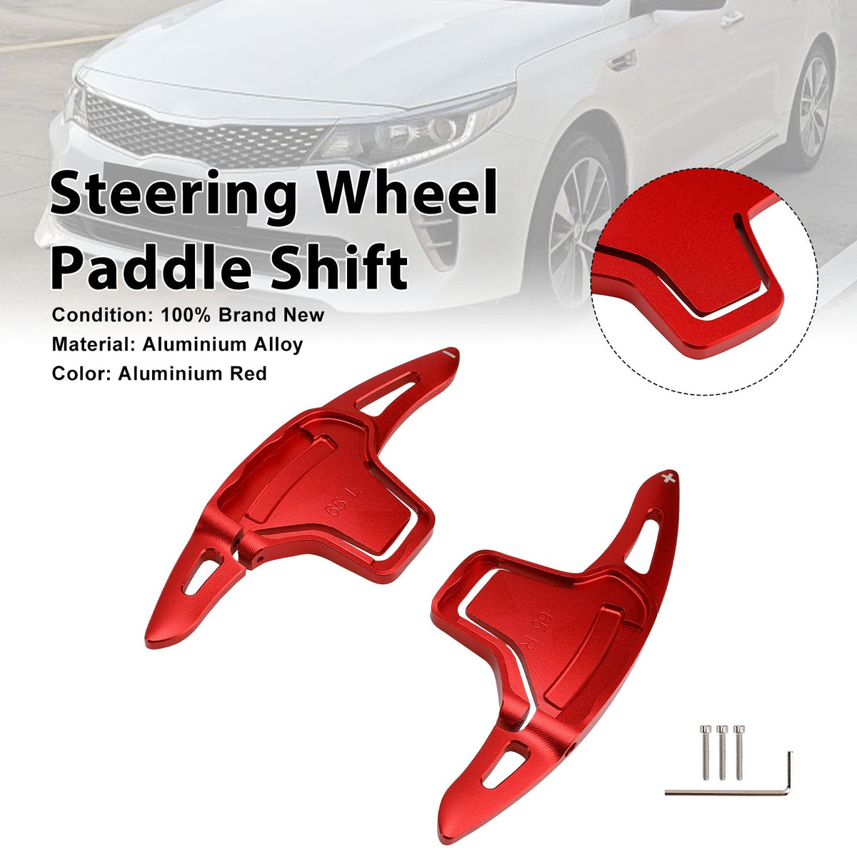 Stuurschakelpaddles voor Kia K5 2016-2019, rood aluminium