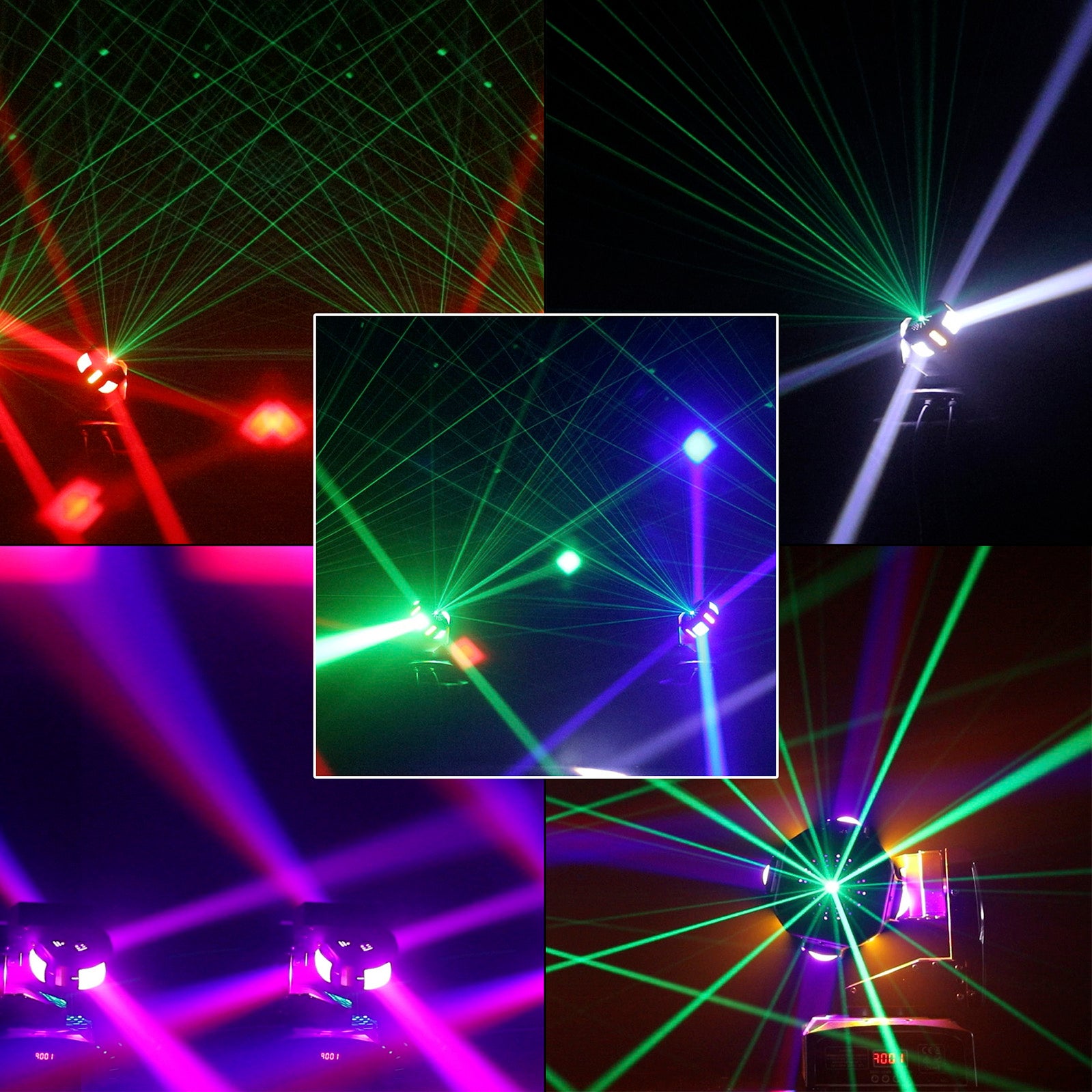Projecteur Tête Mobile 6LED Faisceau 3 Axes Éclairage Scène DMX Spot Disco Fête