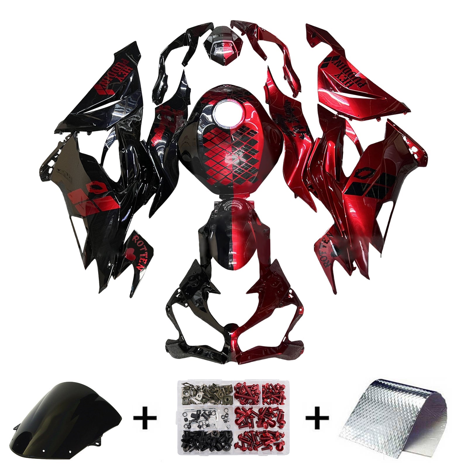Kit di carenatura a iniezione, corpo in plastica ABS per Kawasaki ZX6R 2019-2023