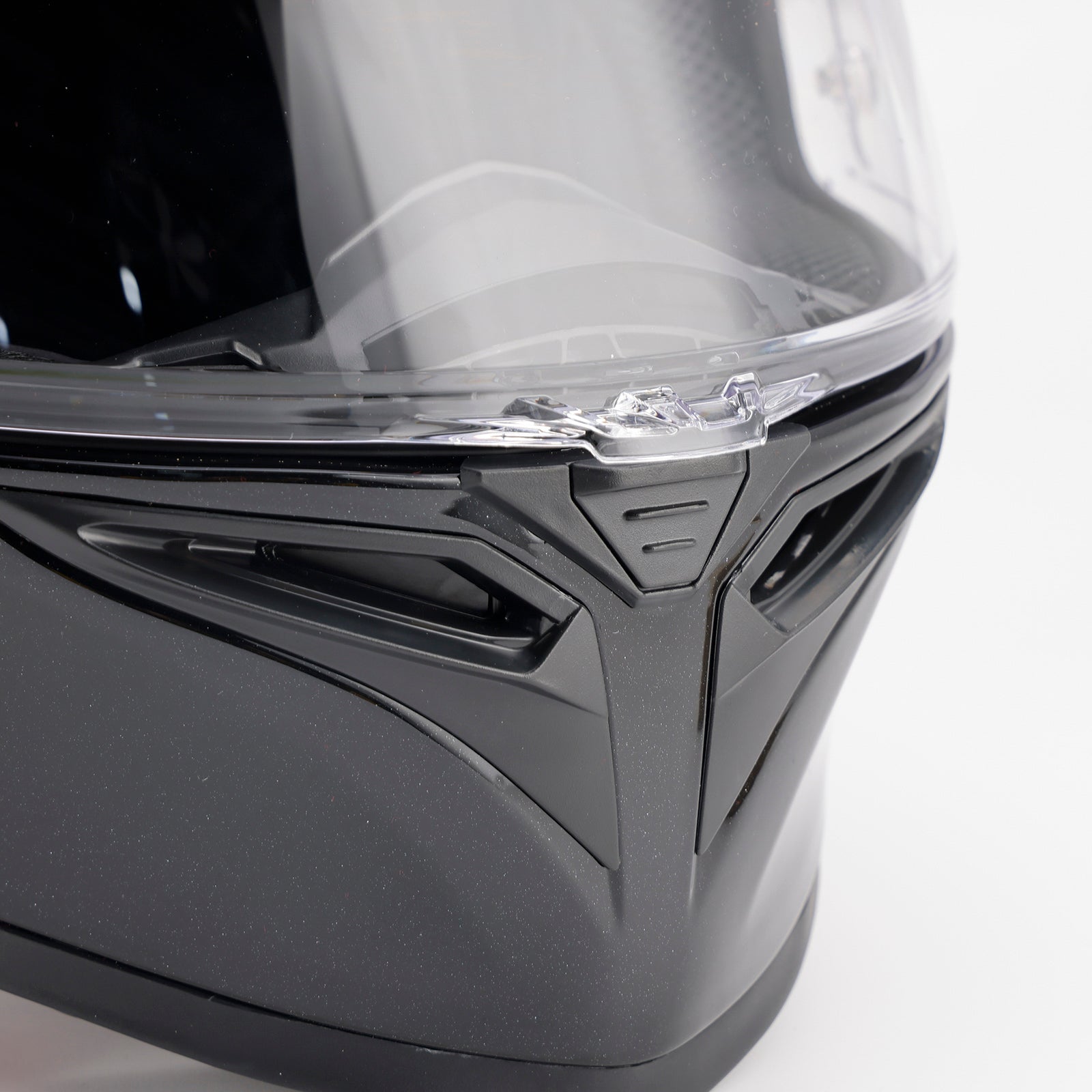 Piste koko moottoripyöräkypärä aikuisille, kiiltävä musta