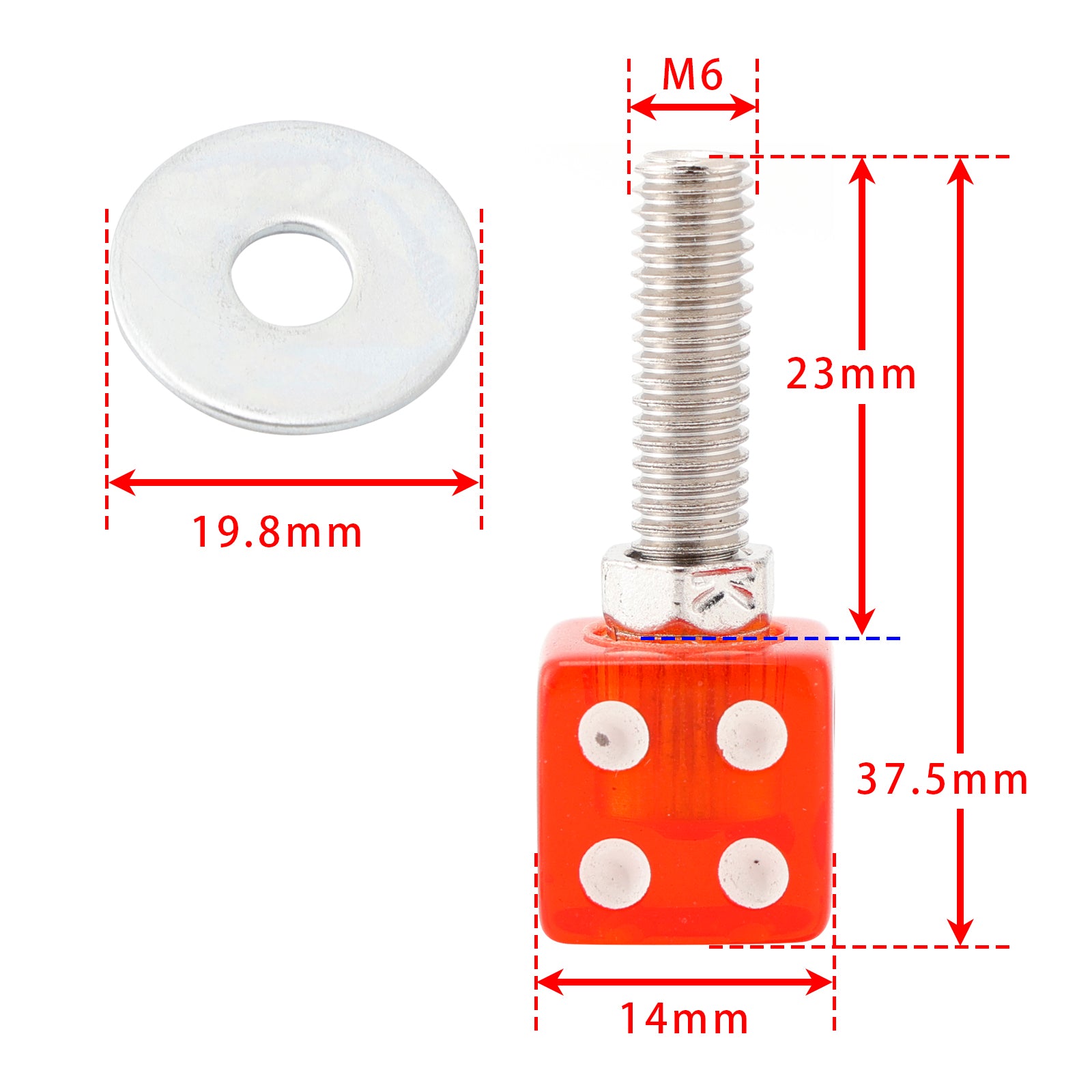 2 x tuercas de fijación de placa de plástico rojo para motocicleta y bicicleta