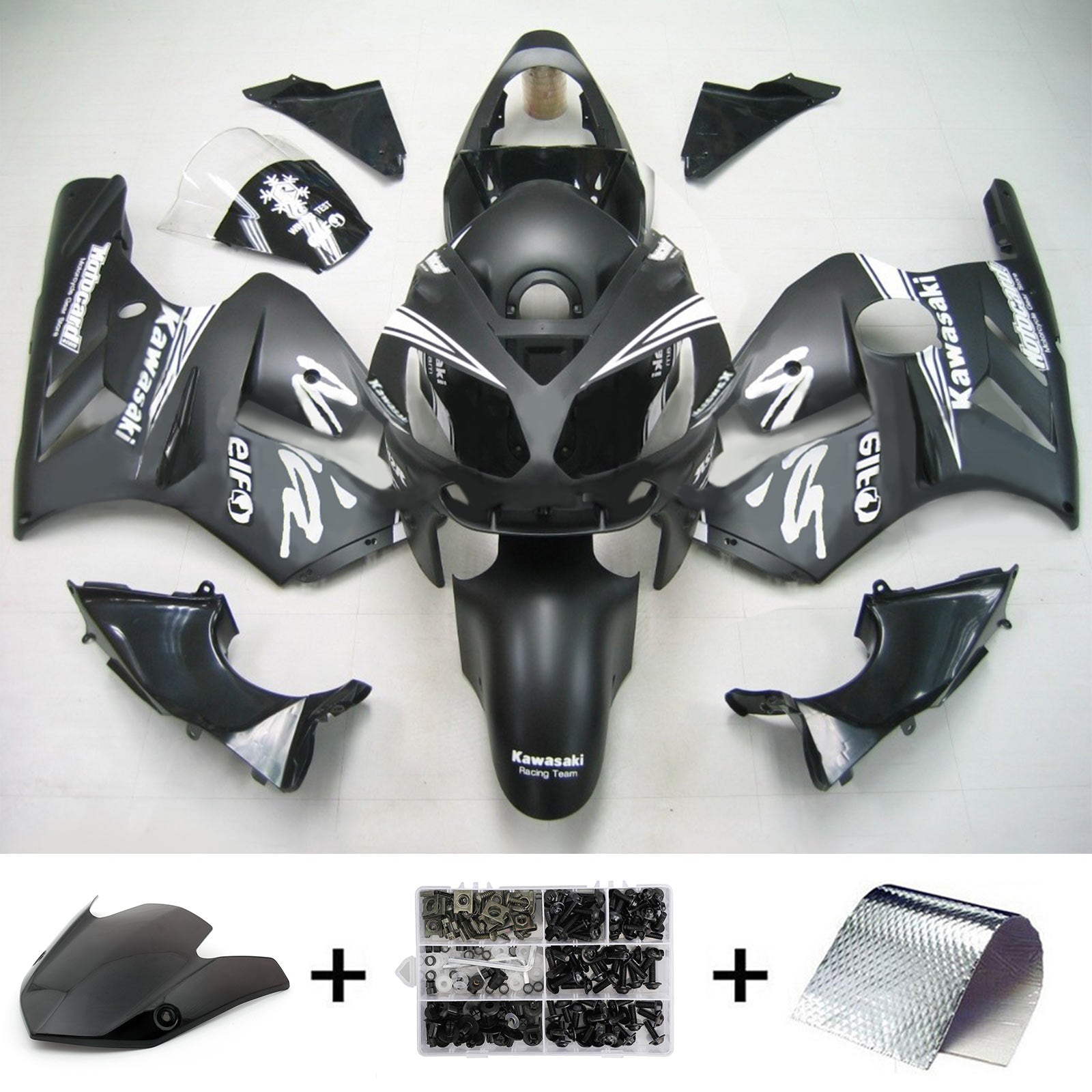 Zestaw owiewki wtryskowej Nadwozie Plastik ABS pasuje do Kawasaki ZX12R 2002-2005