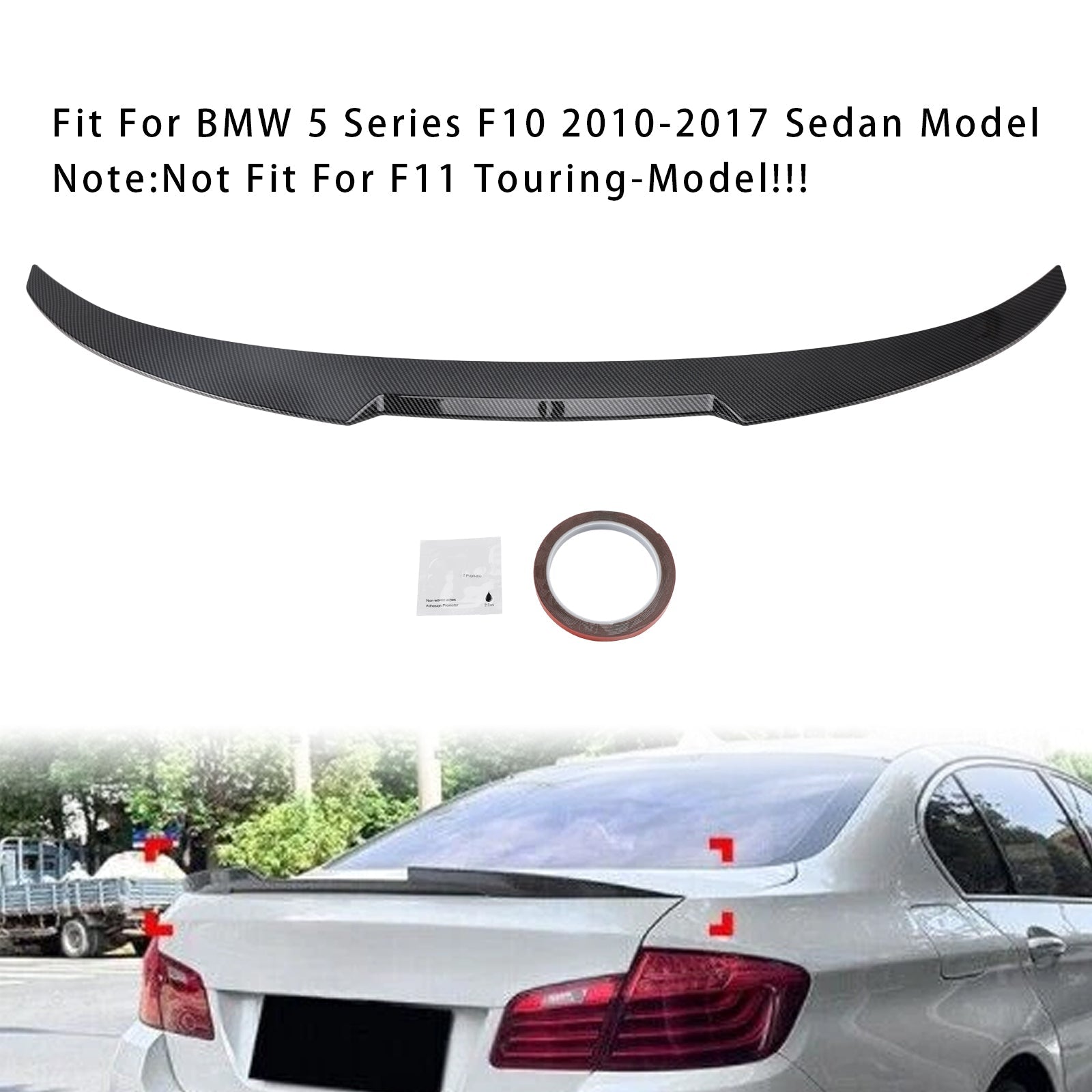 Spoiler per bagagliaio posteriore in fibra di carbonio per BMW Serie 5 F10 M4 2010-2016