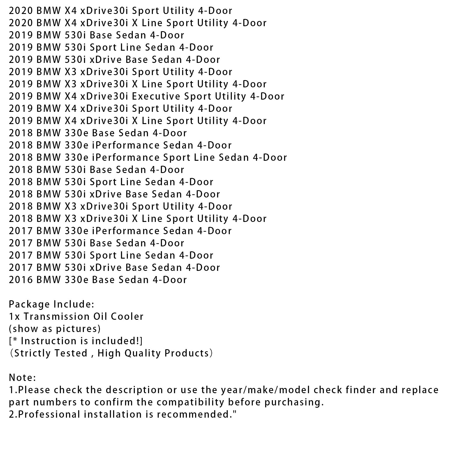 Hladilnik d&Olje za menjalnik za BMW X3 xDrive30i Outdoor Edition Sport Utility 4-vratna različica 2022 17218607237