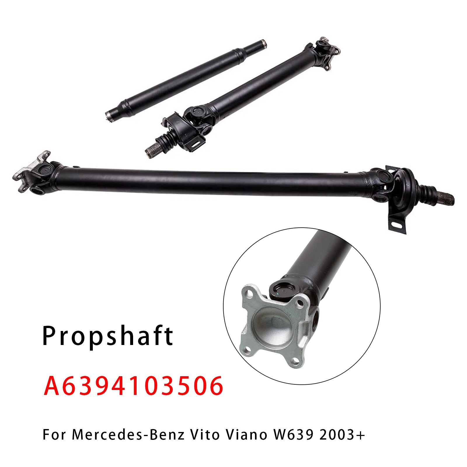 Arbre de transmission complet 2375 mm pour Mercedes-Benz Vito Viano W639 (à partir de 2003) - Référence : A6394103506