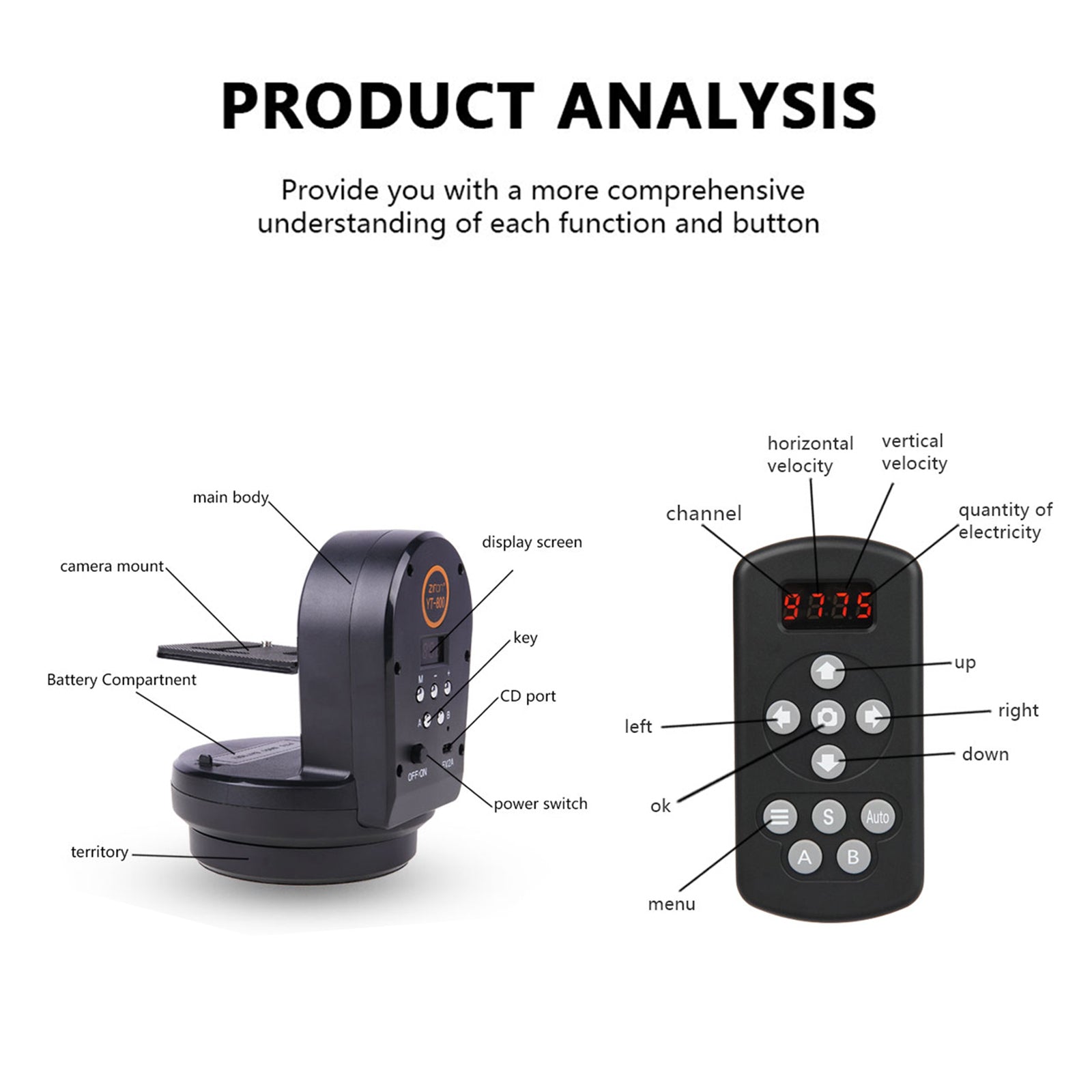 YT-800 Stabilizator Električne platforme za oblak kamere s 360 stopinj vrtine termično slikanje