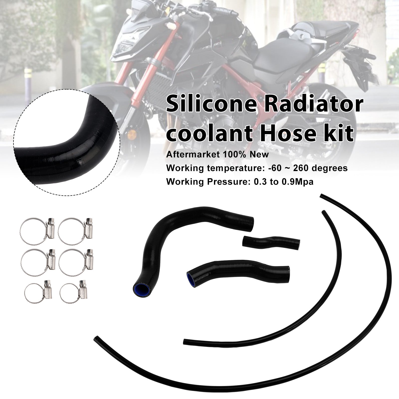 Durite de refroidissement en silicone pour radiateur Honda CB750 Hornet XL750 Transalp 23-25