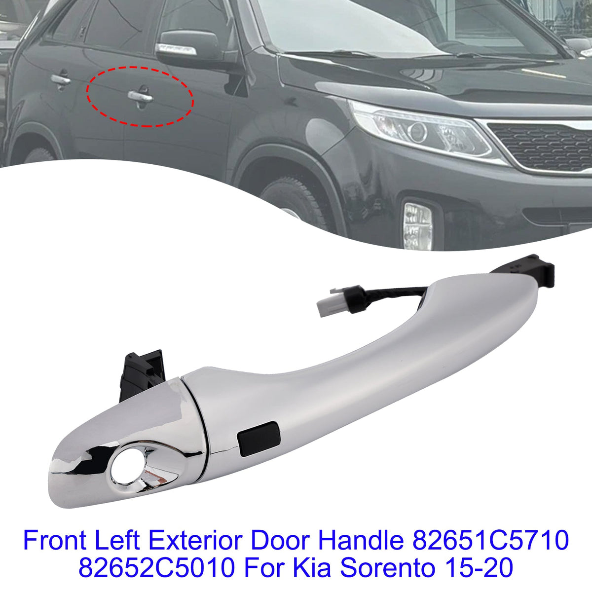 Vorderer linker Außentürgriff mit Löchern 82651C5710 für Kia Sorento 15-20