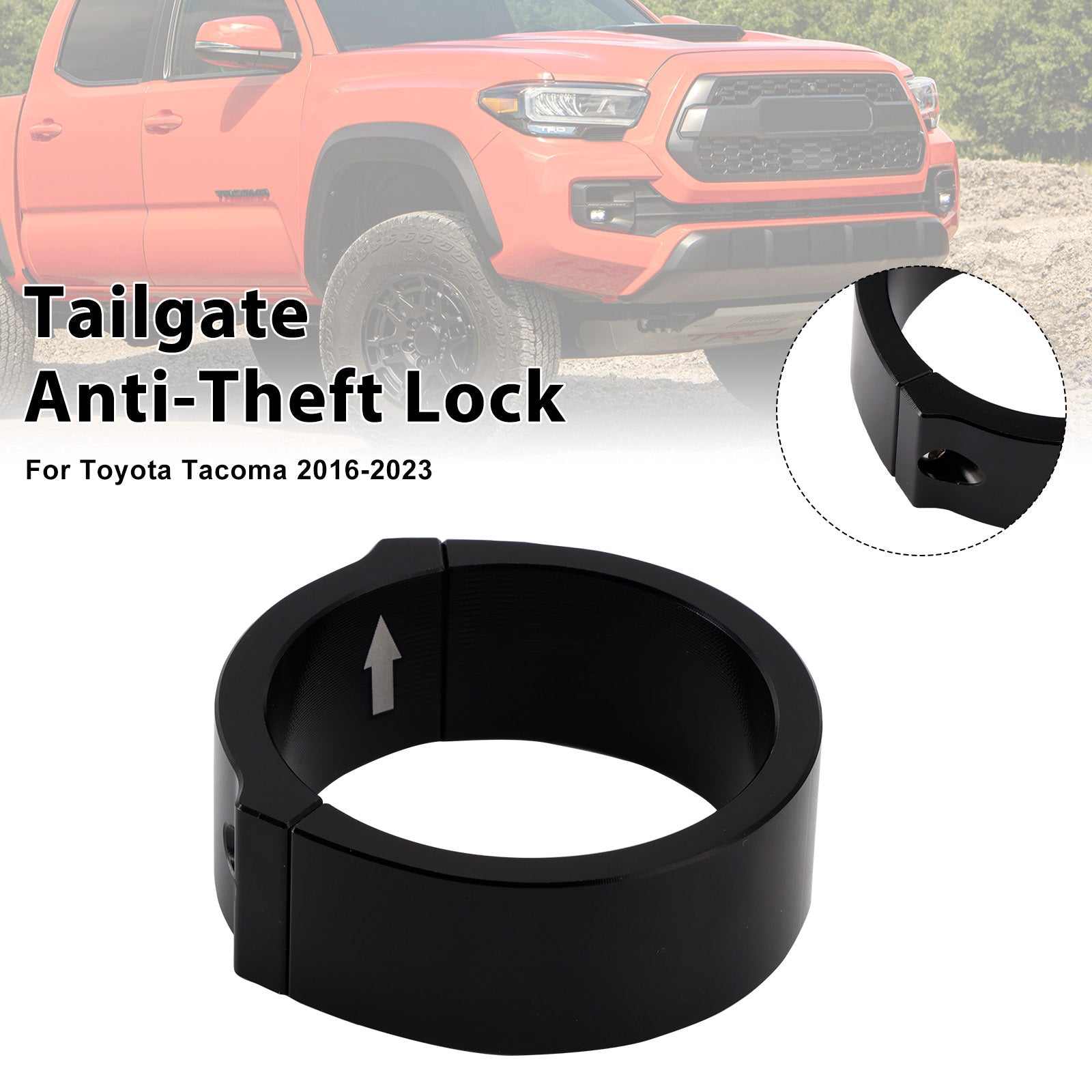 Dispositivo de seguridad para Toyota Tacoma 2016-2023 Tailgate de camión, bloqueo antirrobo para portón trasero