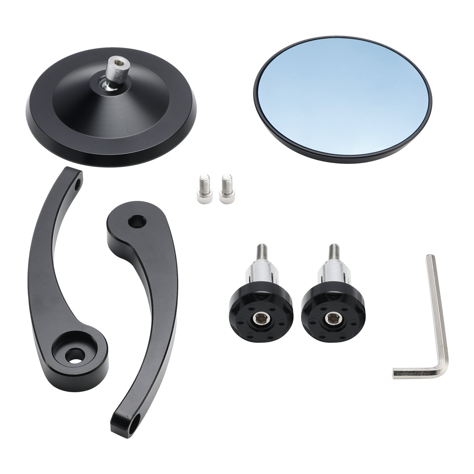 Par de espejos laterales redondos CNC de 7/8 pulgadas para motocicleta para extremos de manillar Bobber Cafe Racer