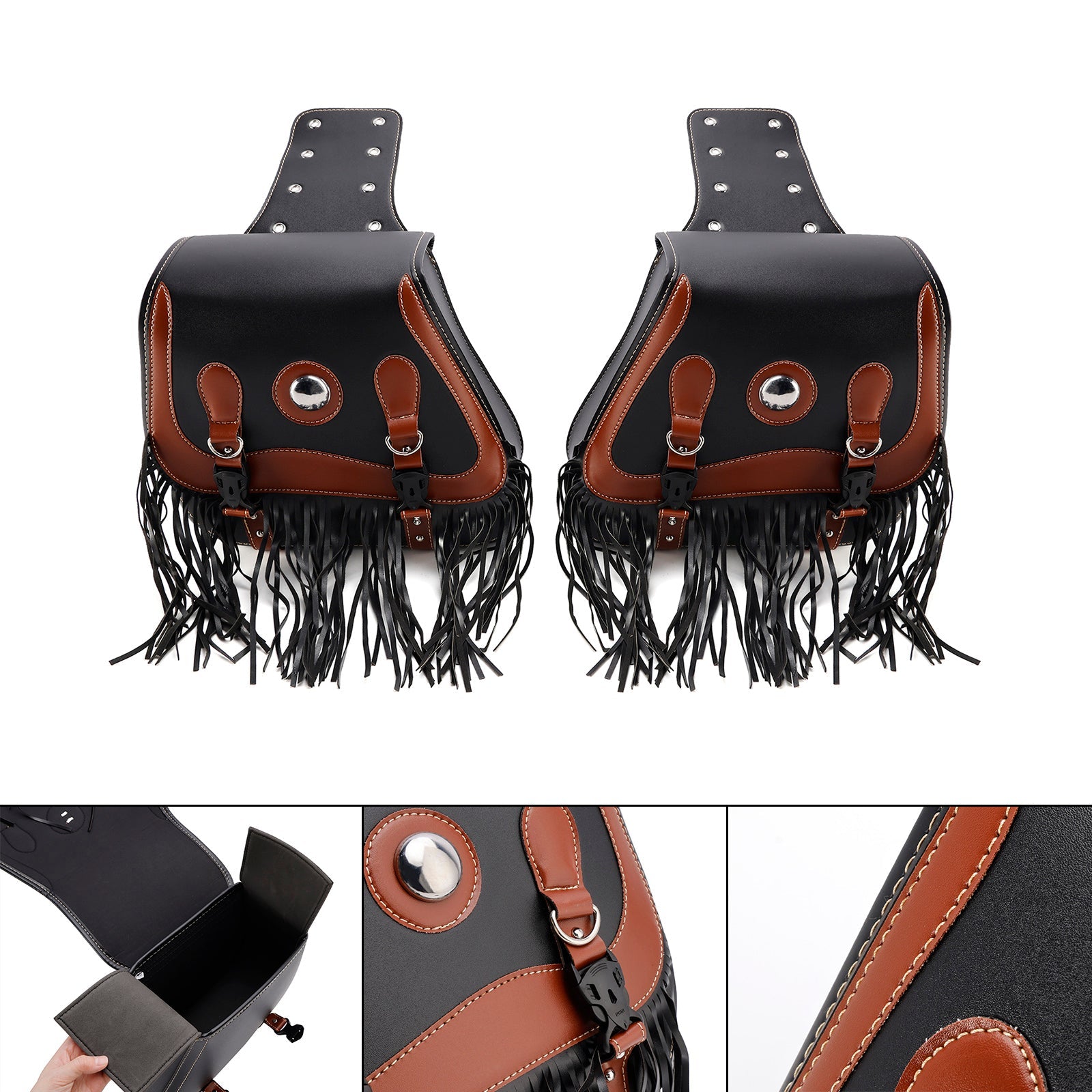 Črna bočna sedla vrečka 26 l za motocikel