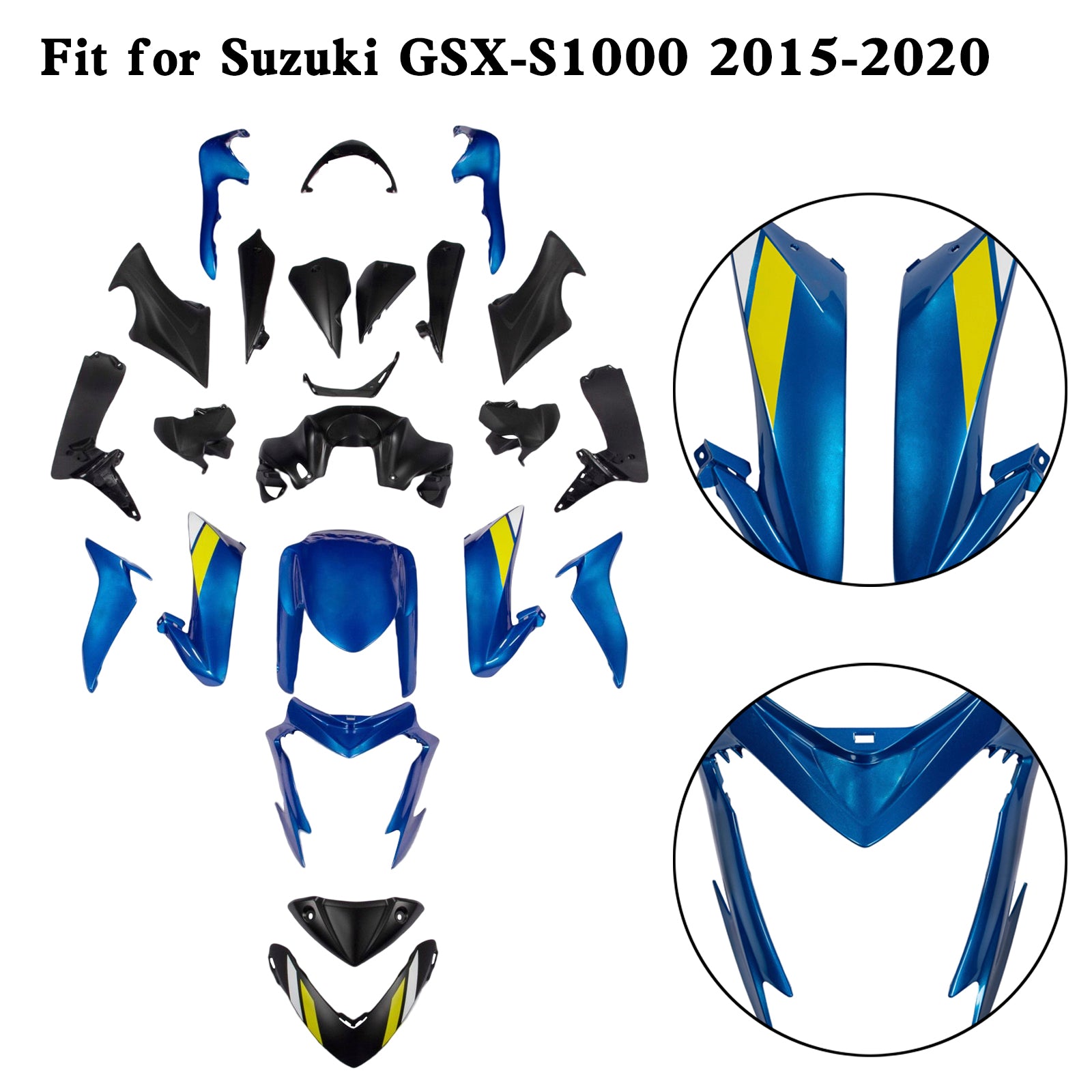 Kit de carénage de carrosserie en plastique injecté pour Suzuki GSX-S 1000 GSXS 2015-2020