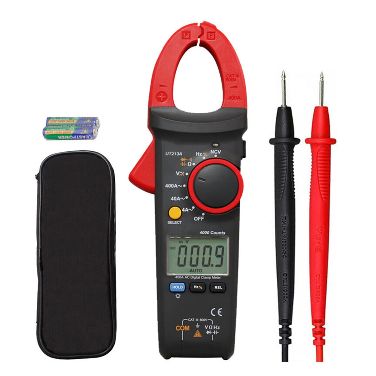 Pince ampèremétrique UT213A 400 A TRMS pour testeur de courant, tension, résistance et capacité AC/DC