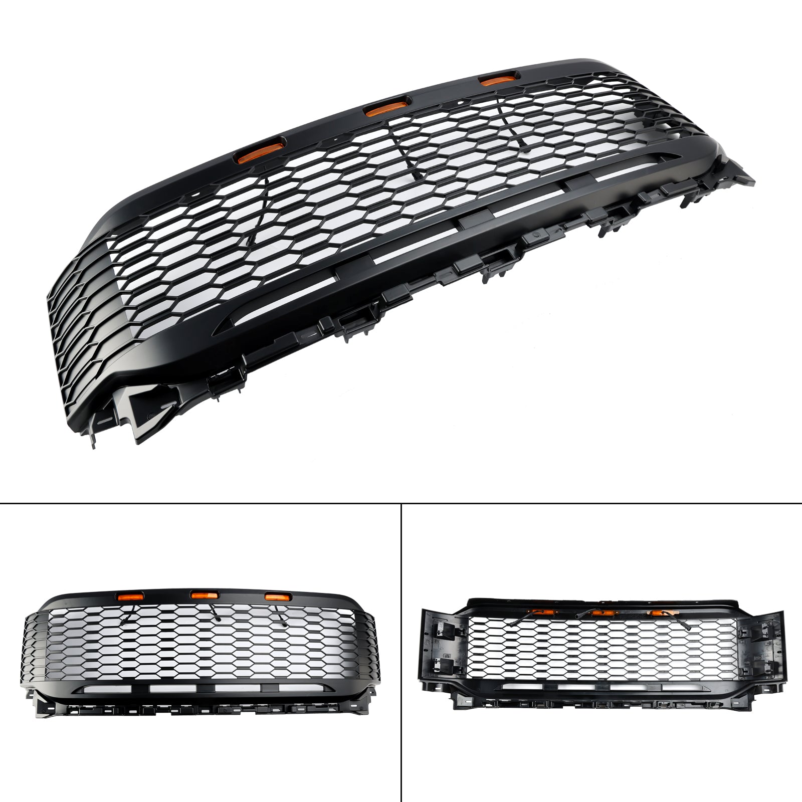 Rejilla de parachoques delantero ABS de repuesto para Ford F150 2021-2023 Raptor con LED
