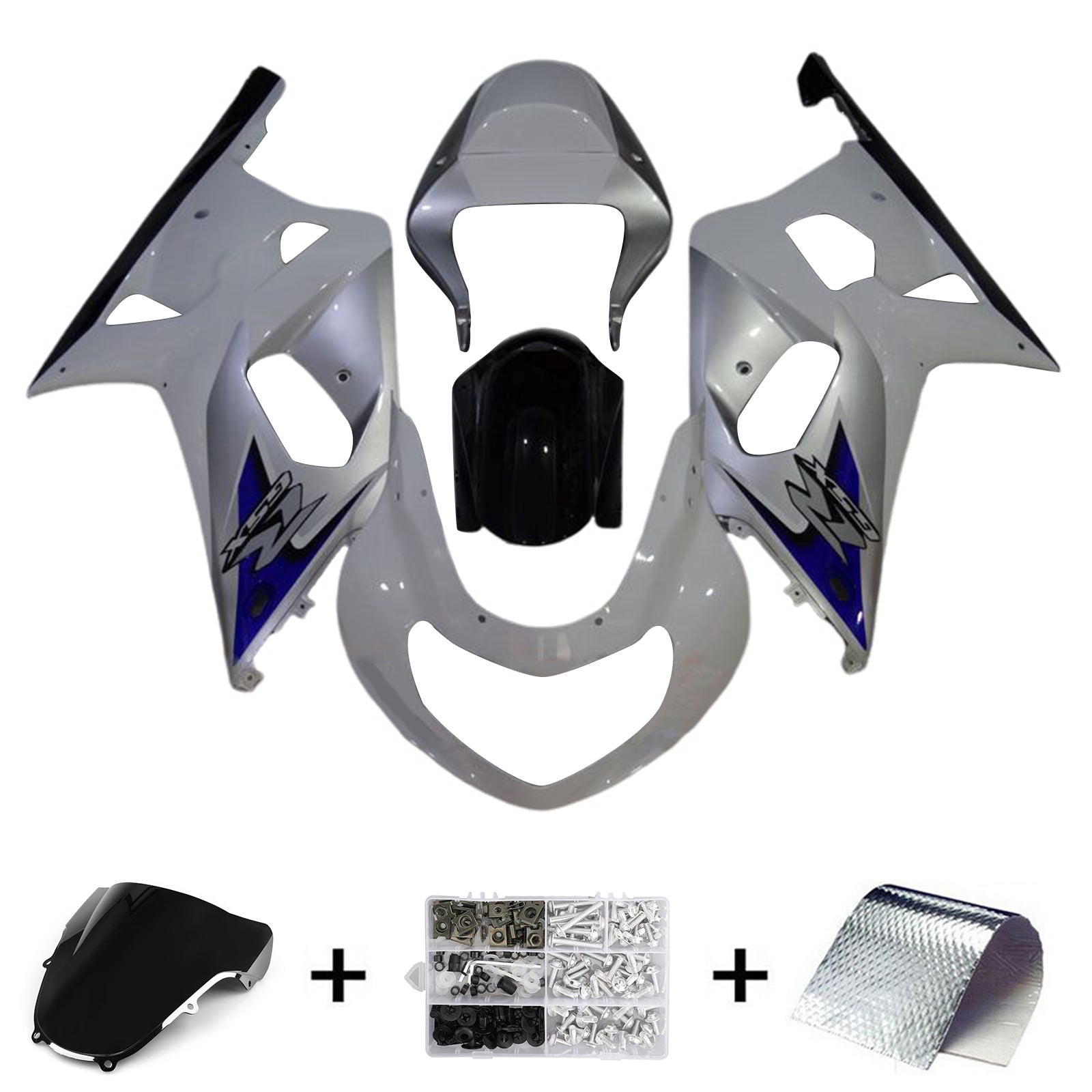 Amotopart Suzuki GSXR1000 2000-2002 K1 K2 Kit de carenado de carrocería de plástico ABS