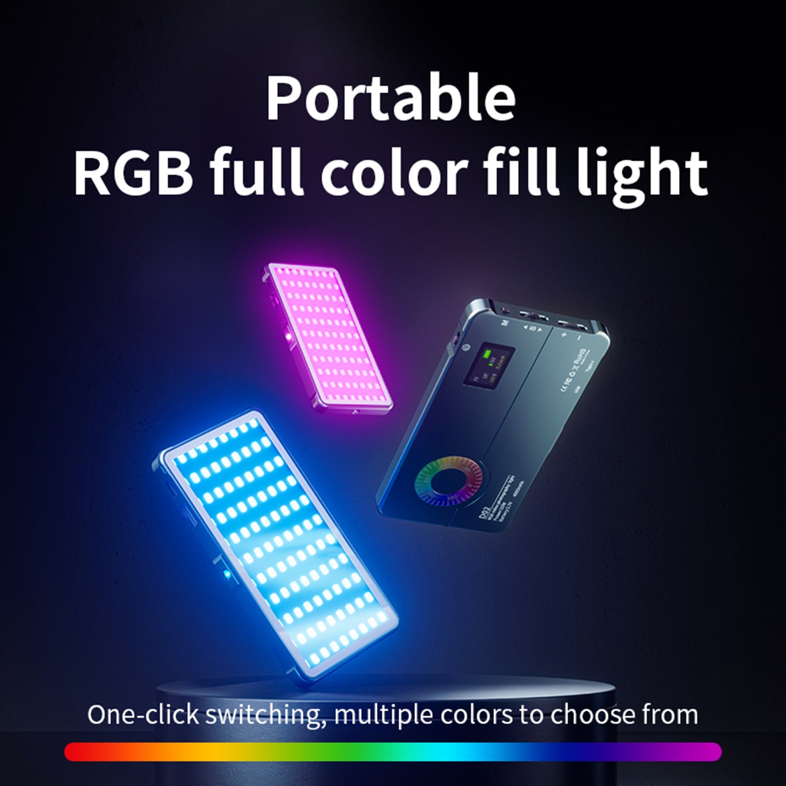 D02 RGB Fill Light Caméra vidéo Téléphone portable Lumière de remplissage LED couleur en direct