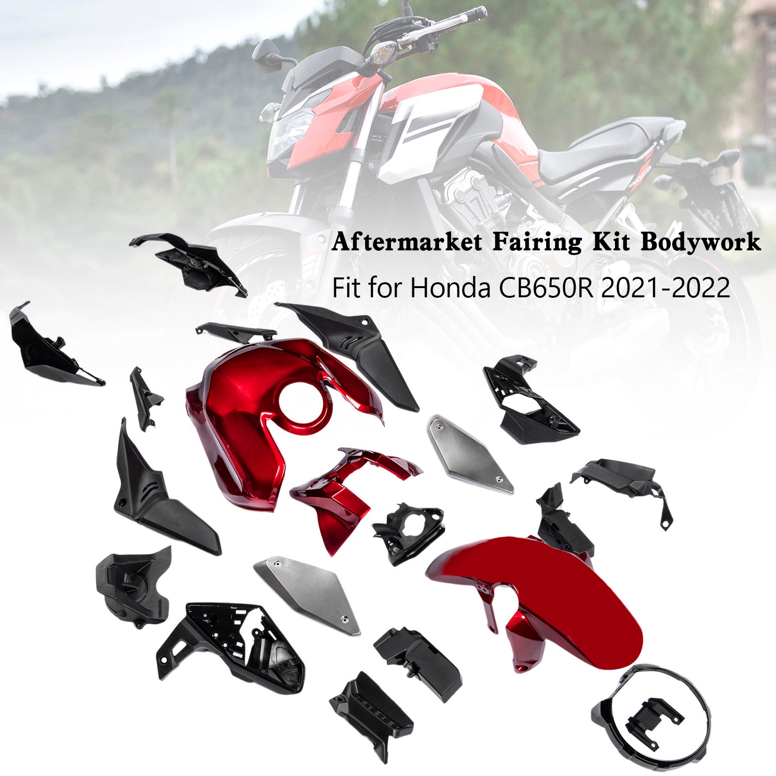 Carénage de moulage par injection en plastique ABS adapté pour Honda CB 650 R CB650R 2021-2023 06#
