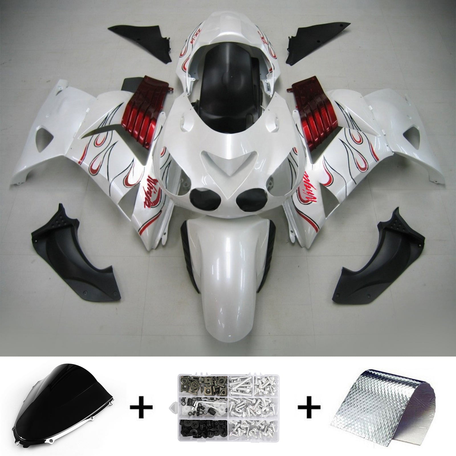Kit di carenatura a iniezione, corpo in plastica ABS per Kawasaki ZX14R 2006-2011