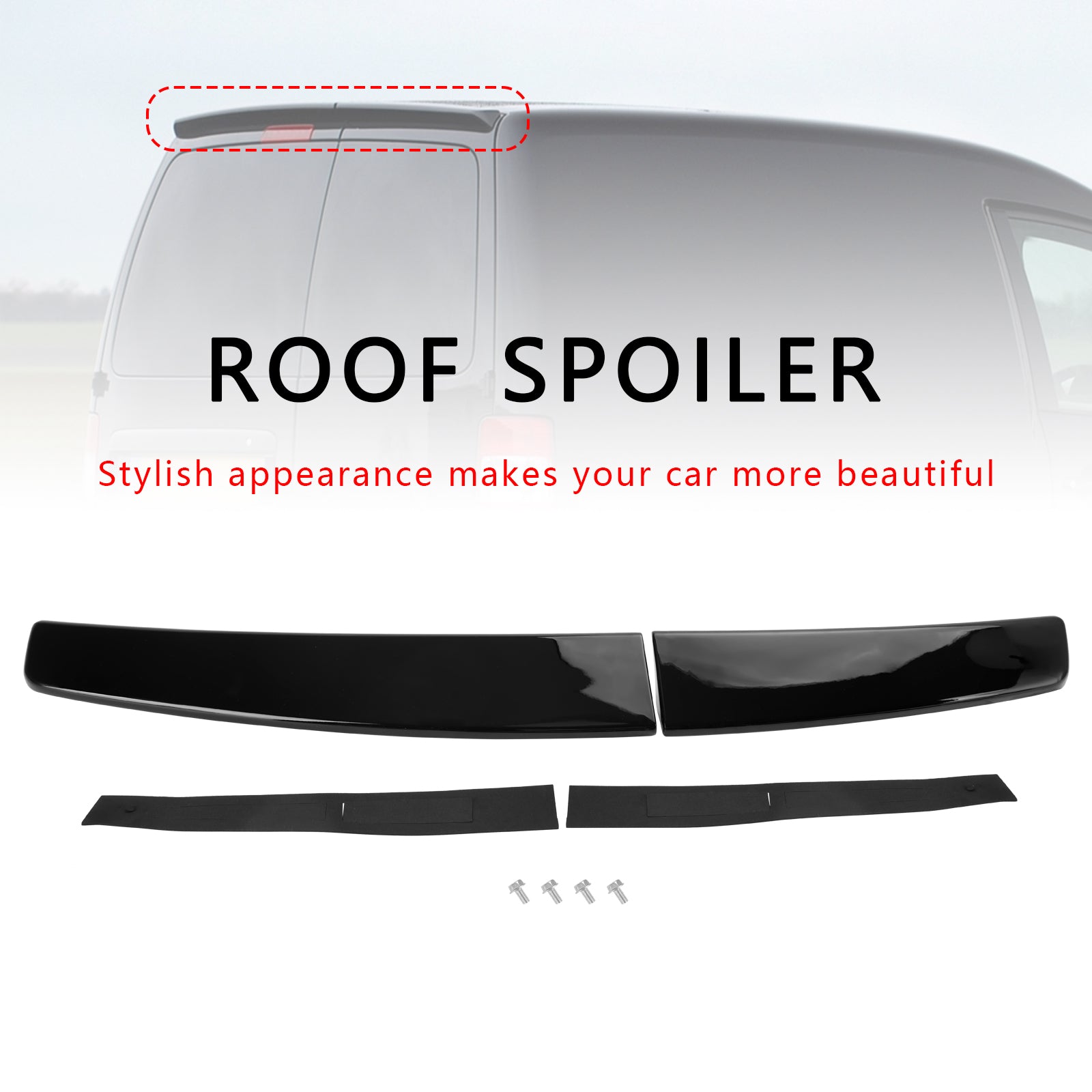 Gloss Black Rear Twin Barn Door Trunk Spoiler Pour VW Caddy Maxi 2005-2018