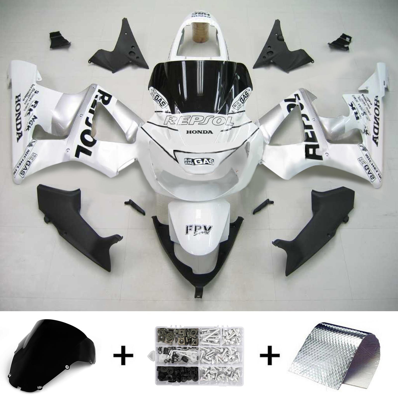 2000-2001 Honda CBR929RR Kit de carénage d'injection Bodywork Abs en plastique