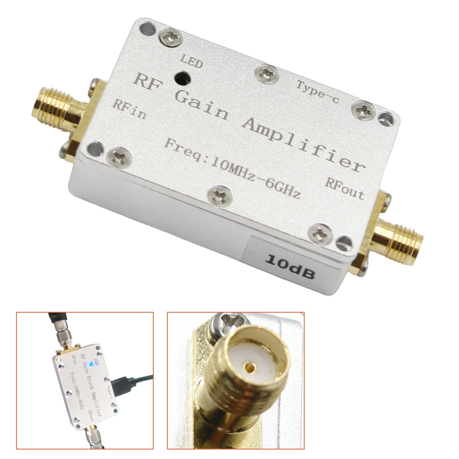 Amplificador RF 10M-6GHz 10dB 20dB 30dB 40dB 40dB Recepción Amplificador a alta ganancia