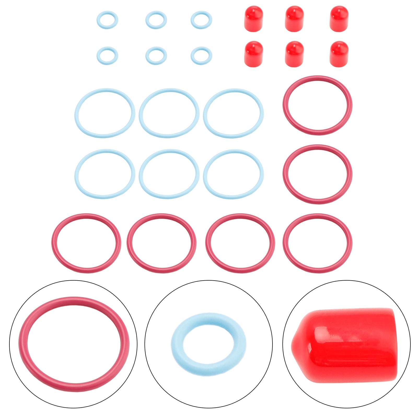 Kit de joints toriques pour injecteurs de carburant externes CAT C15/3406E 6 pièces pour Caterpillar 2481394 248-394 189-5390 1895390