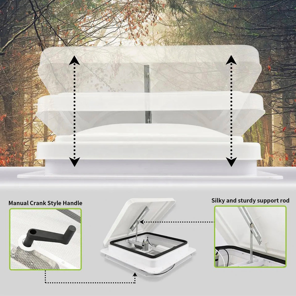 14" caravane lucarne toit évent télécommande camping-car RV ventilateur