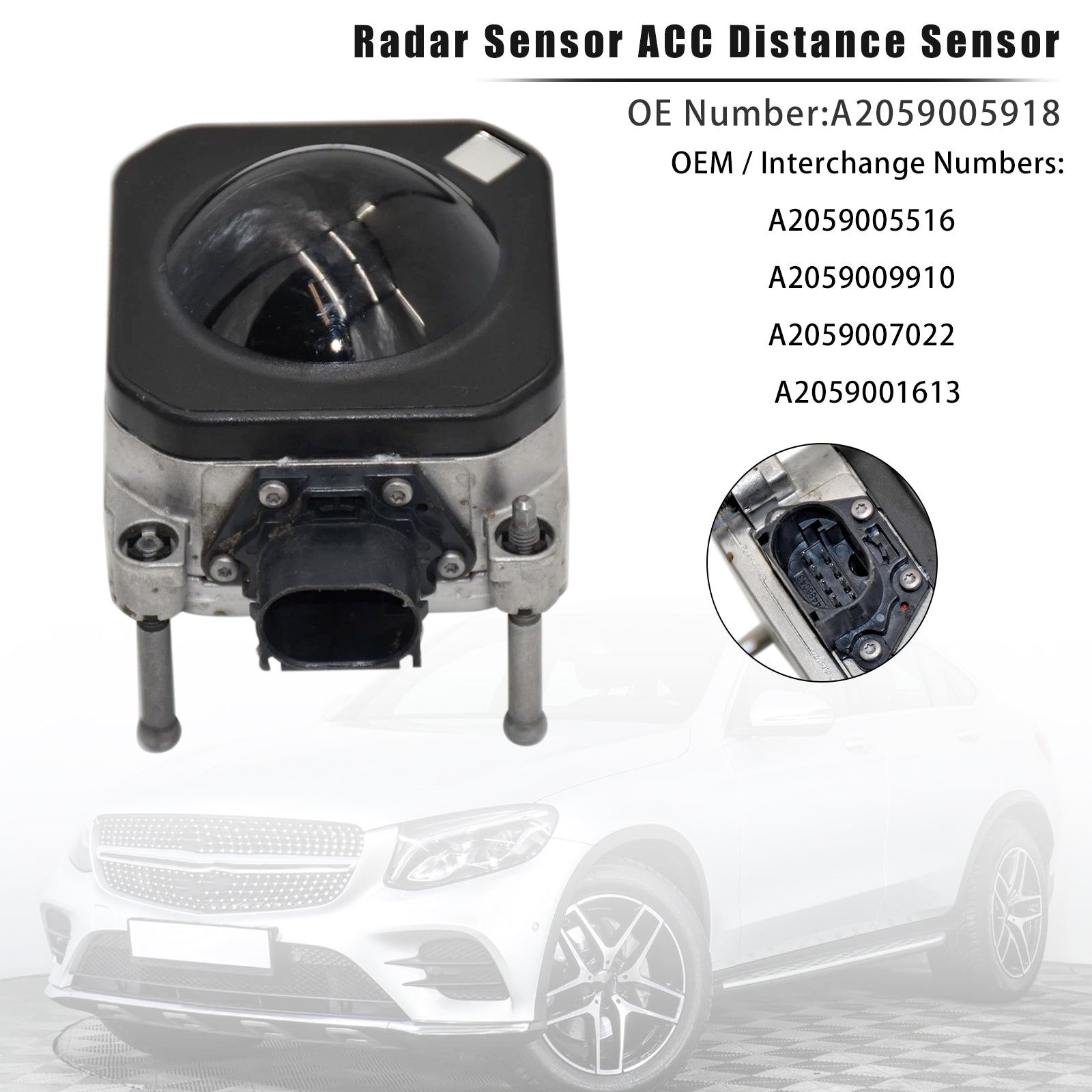 Sensor de radar delantero para sensor de distancia ACC GLC X253 A2059005918 A2059001613