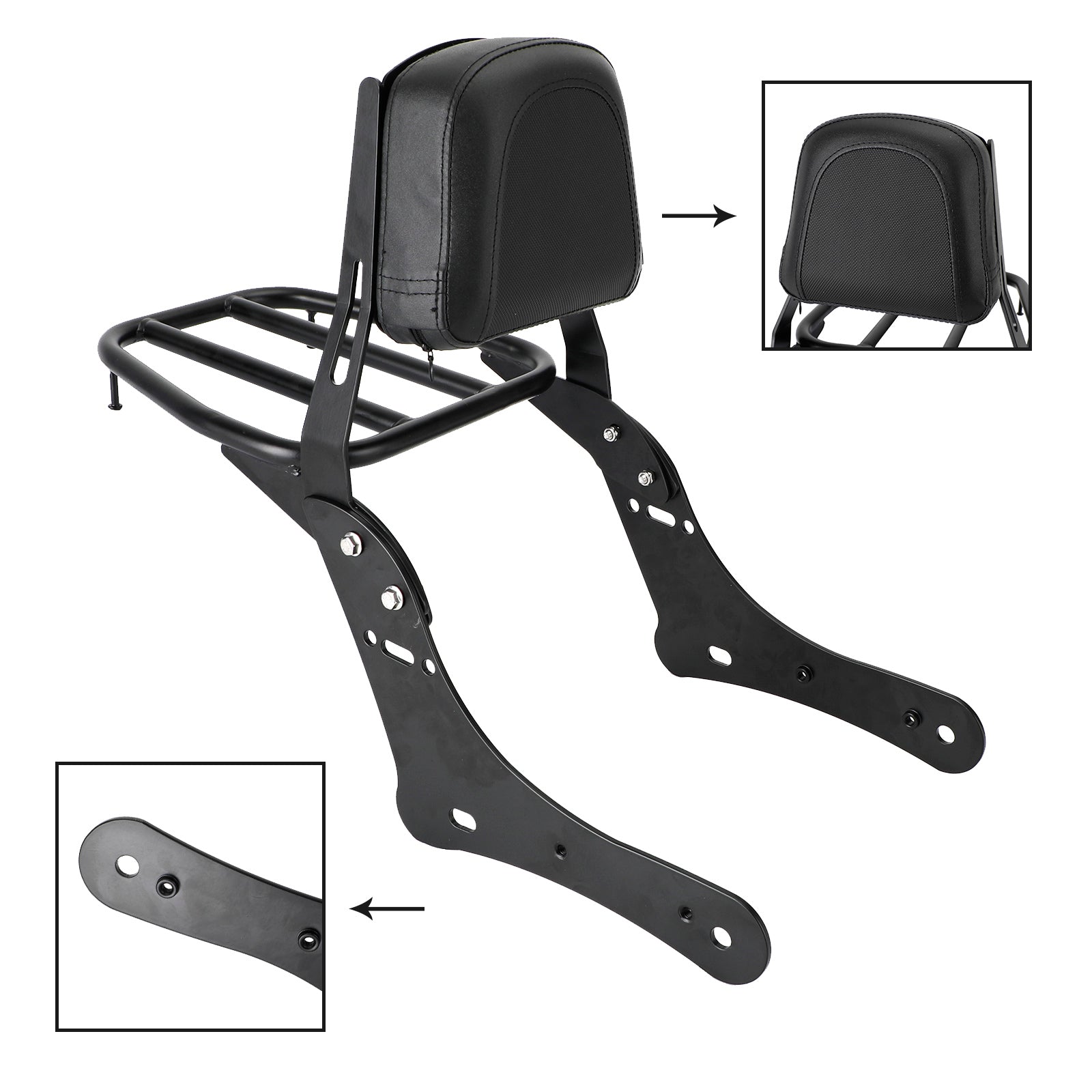 Sissy Bar Backrest con estante de equipaje para Kawasaki Vulcan S 650 VN650 2015-2017