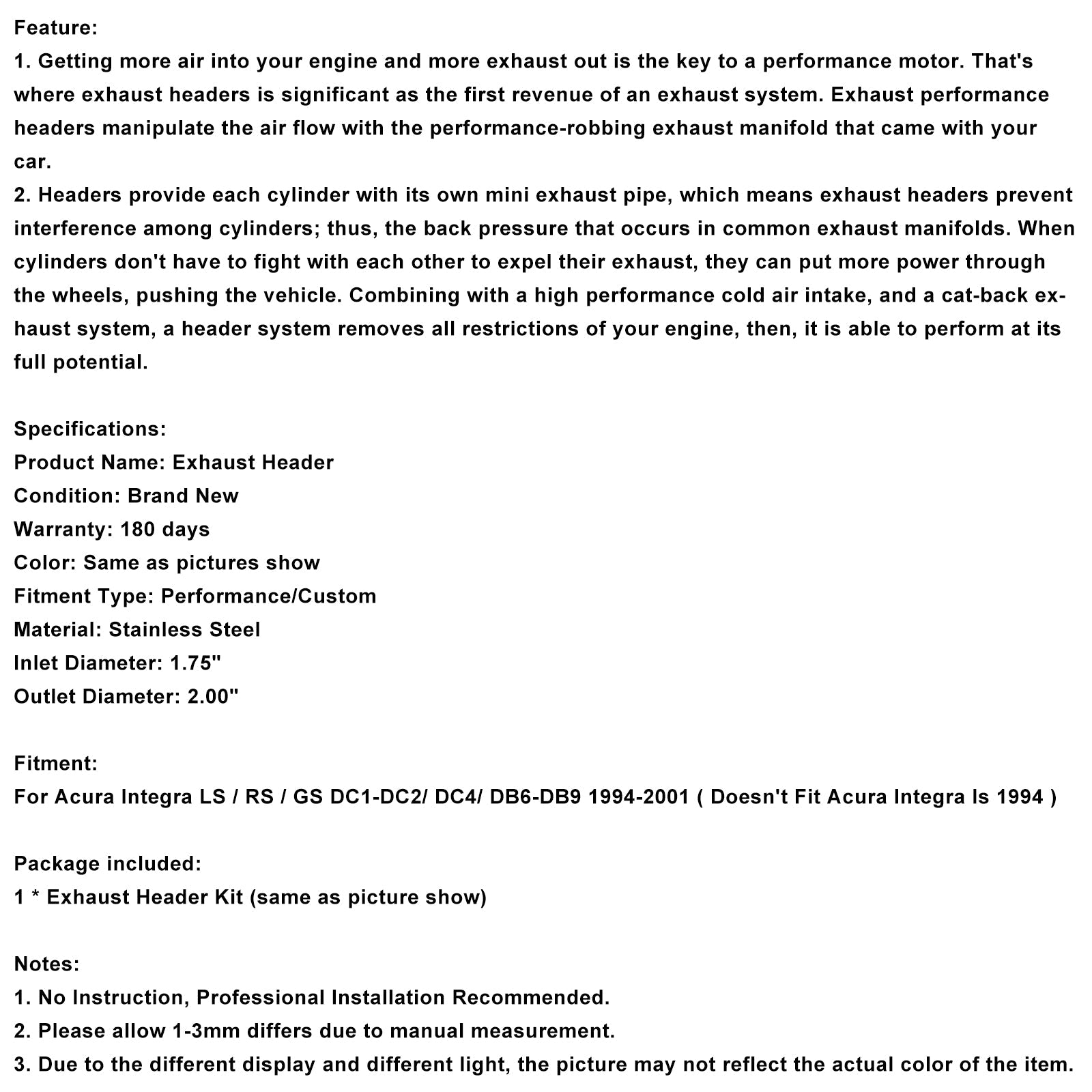 Verzamelaar van&RVS-uitlaat voor Acura Integra 1.8L (1994-2001)