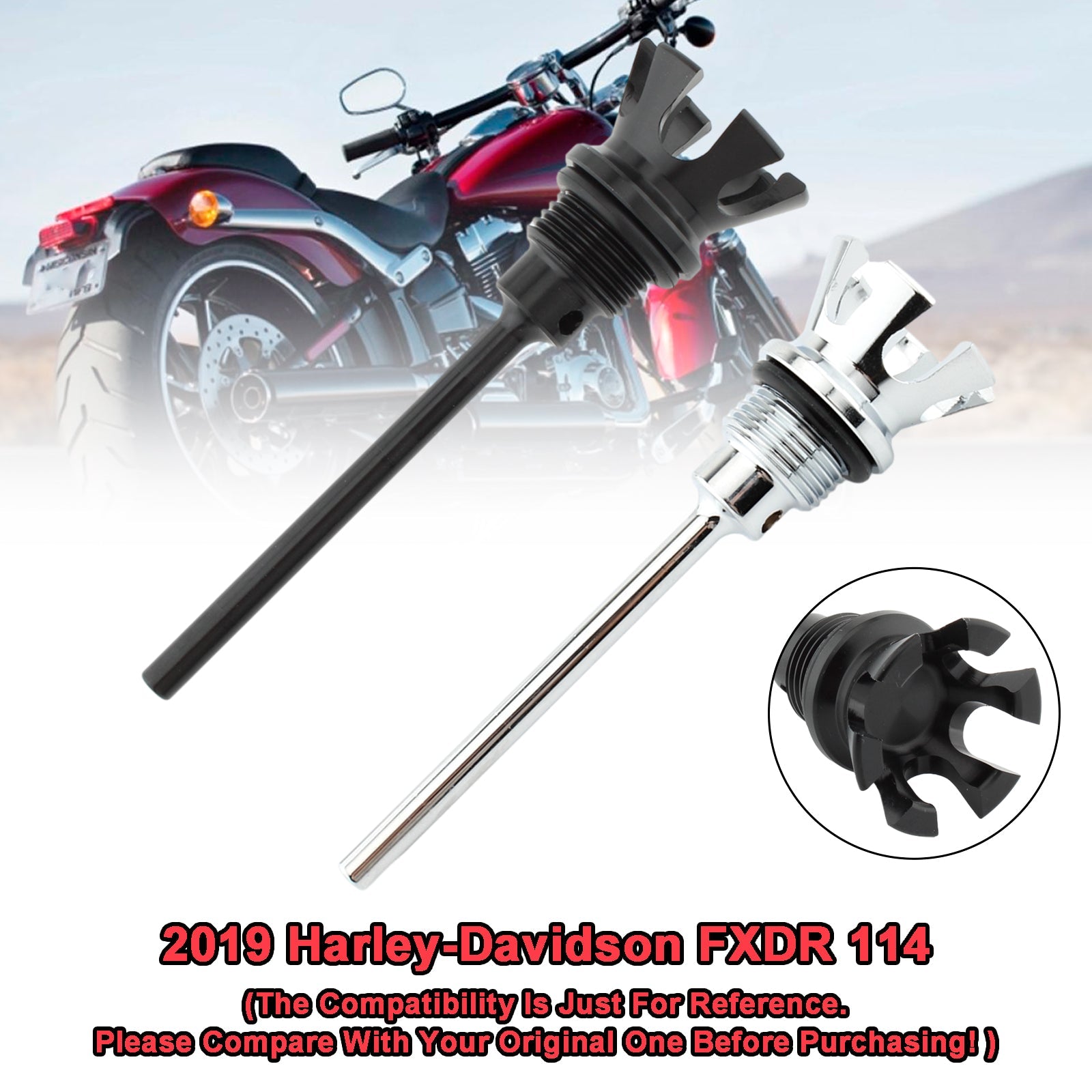 Tapa del tanque de medidor de aceite, tapa adecuada para Softail Road Glide Street Bob 1105 - 0022