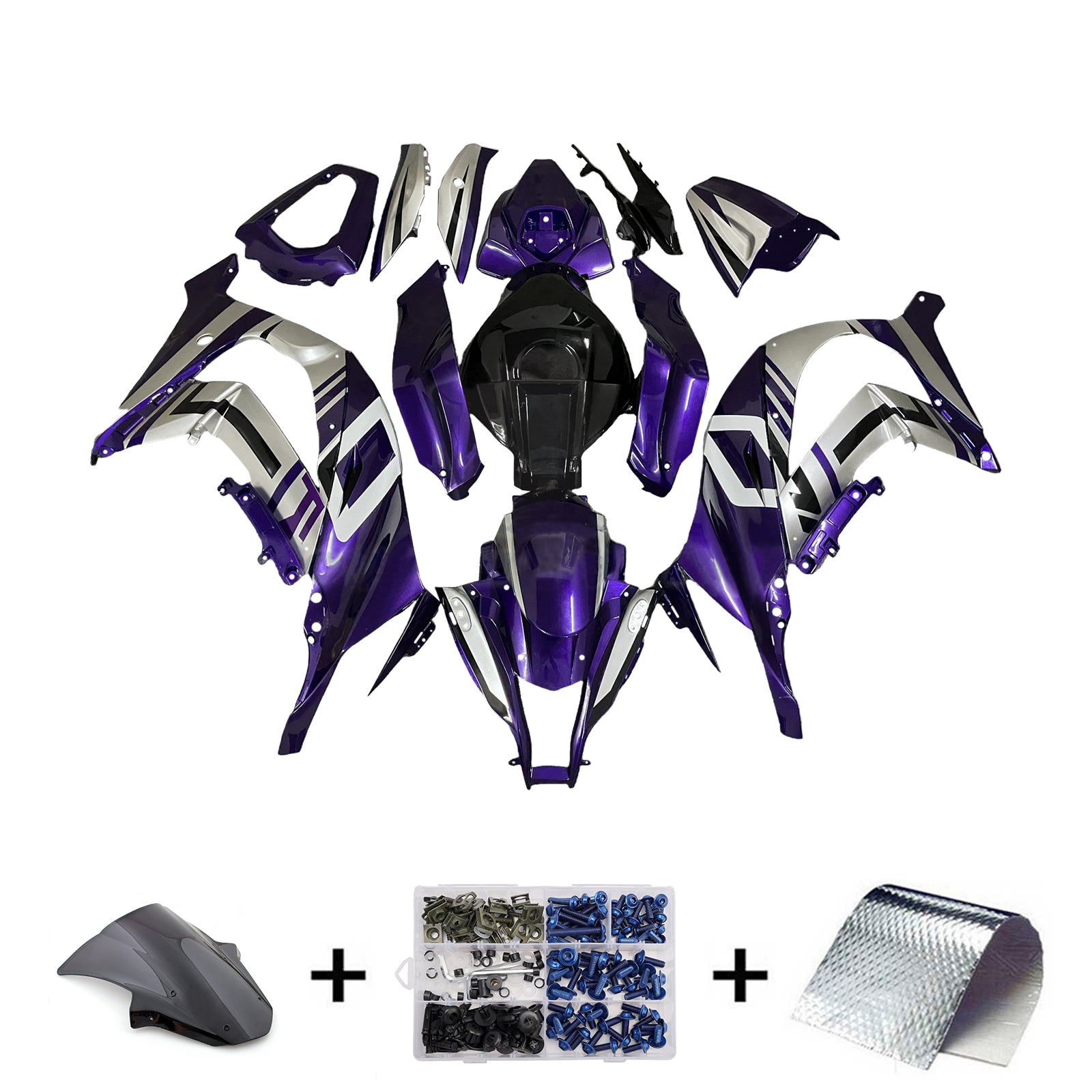 Kit de carénage par injection, carrosserie en plastique ABS pour Kawasaki ZX10R 2011-2015