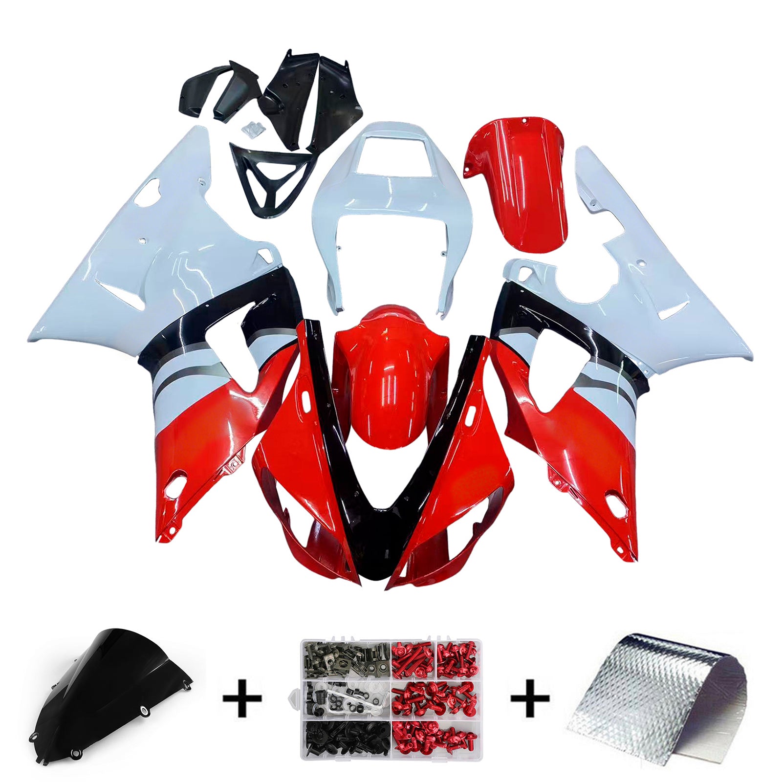 Kit de carénage injecté en plastique ABS compatible avec Yamaha YZF-R1 1998-1999