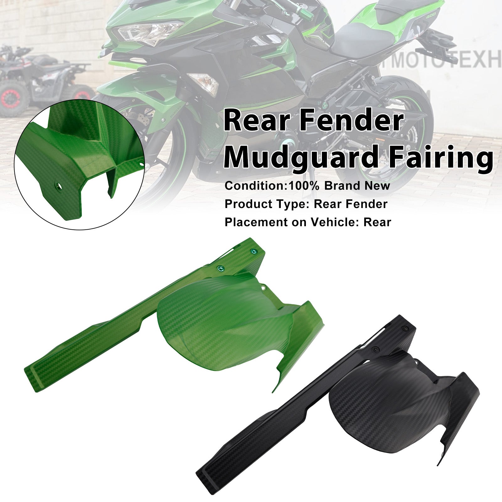 Carenado de guardabarros trasero para Kawasaki Ninja 400 Z400 Ninja 500 Z500 2018+