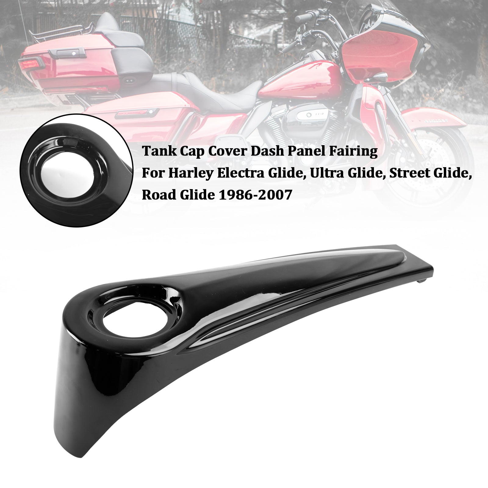 1986-2007 Harley Electra Glide, Ultra Glide, Street Glide, Road Glide Réservoir Cap Cover Panel Carénage