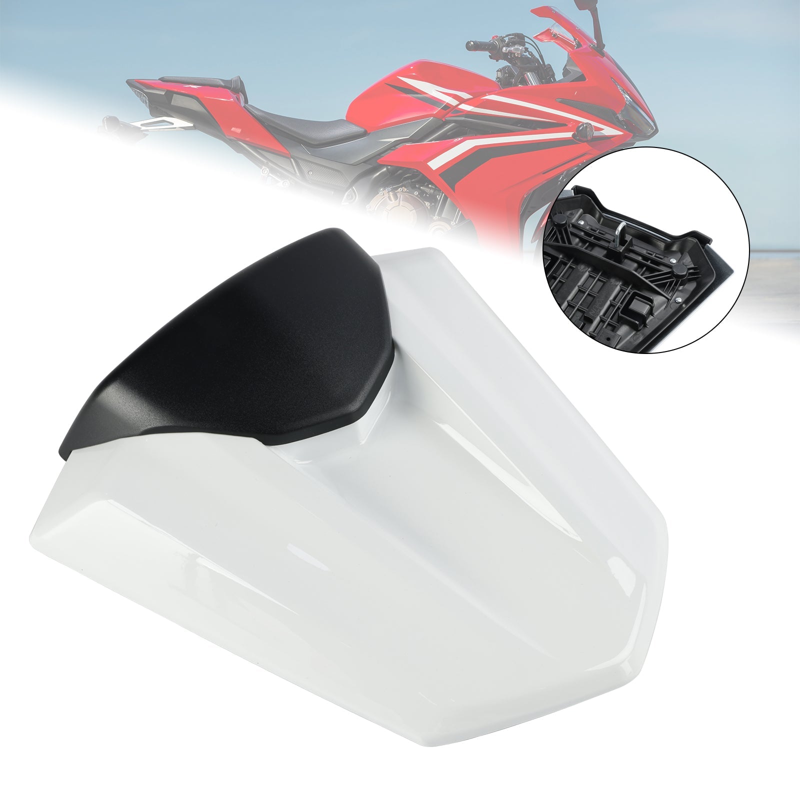 Couvercle de carénage de siège arrière, pour Honda CB750 CB400F CB500F CBR400R CBR500R 22-23, blanc