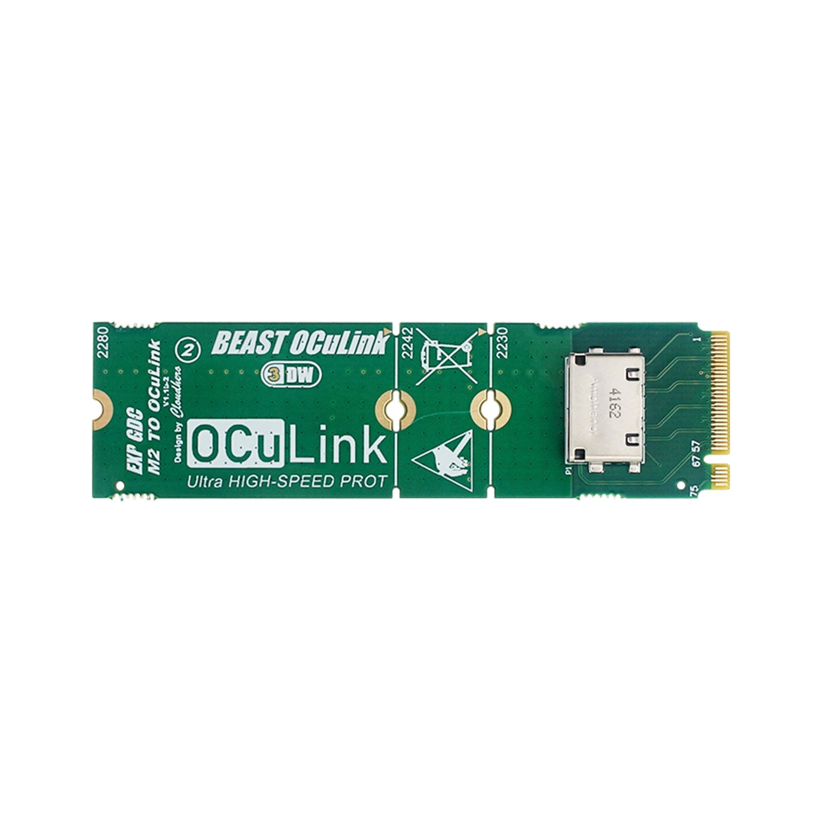 Carte adaptateur M.2 vers OCuLink Carte de conversion d'interface M.2 M KEY vers OCULINK