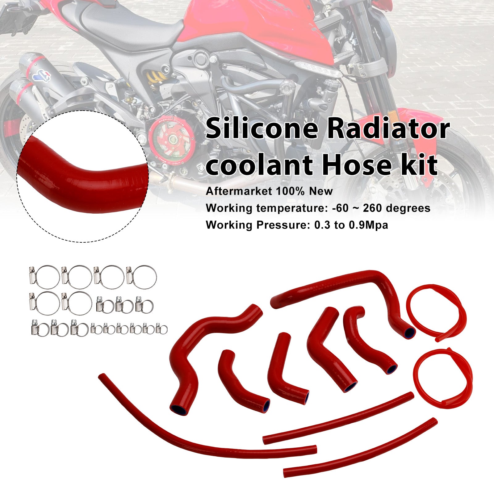 Durite de refroidissement en silicone pour radiateur Ducati Monster 937 (2021-2025)